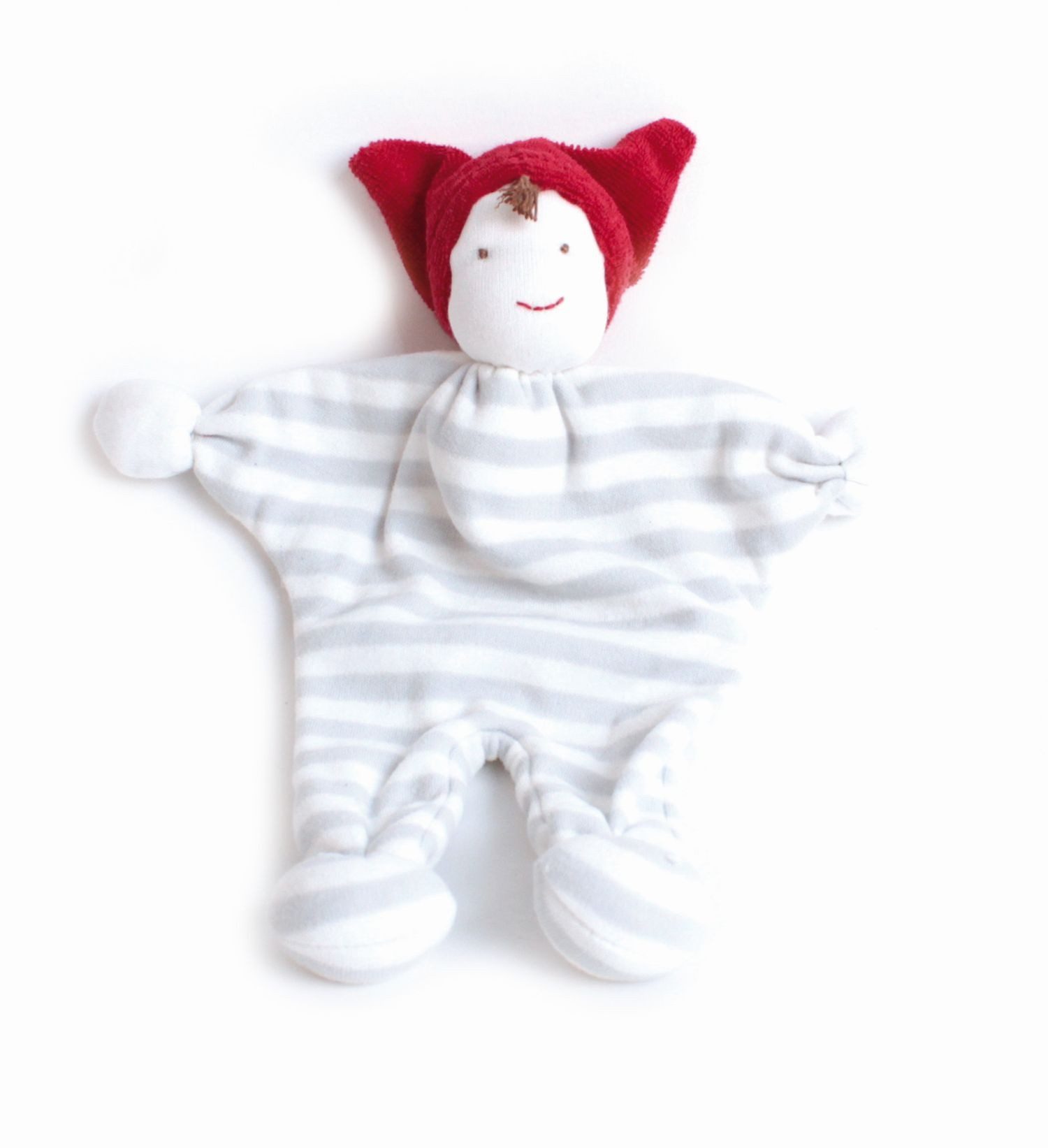 El Puente Stoffpuppe Stoffpuppe "Clown" aus Bio-Baumwolle, Handmade, Bio, Handmade