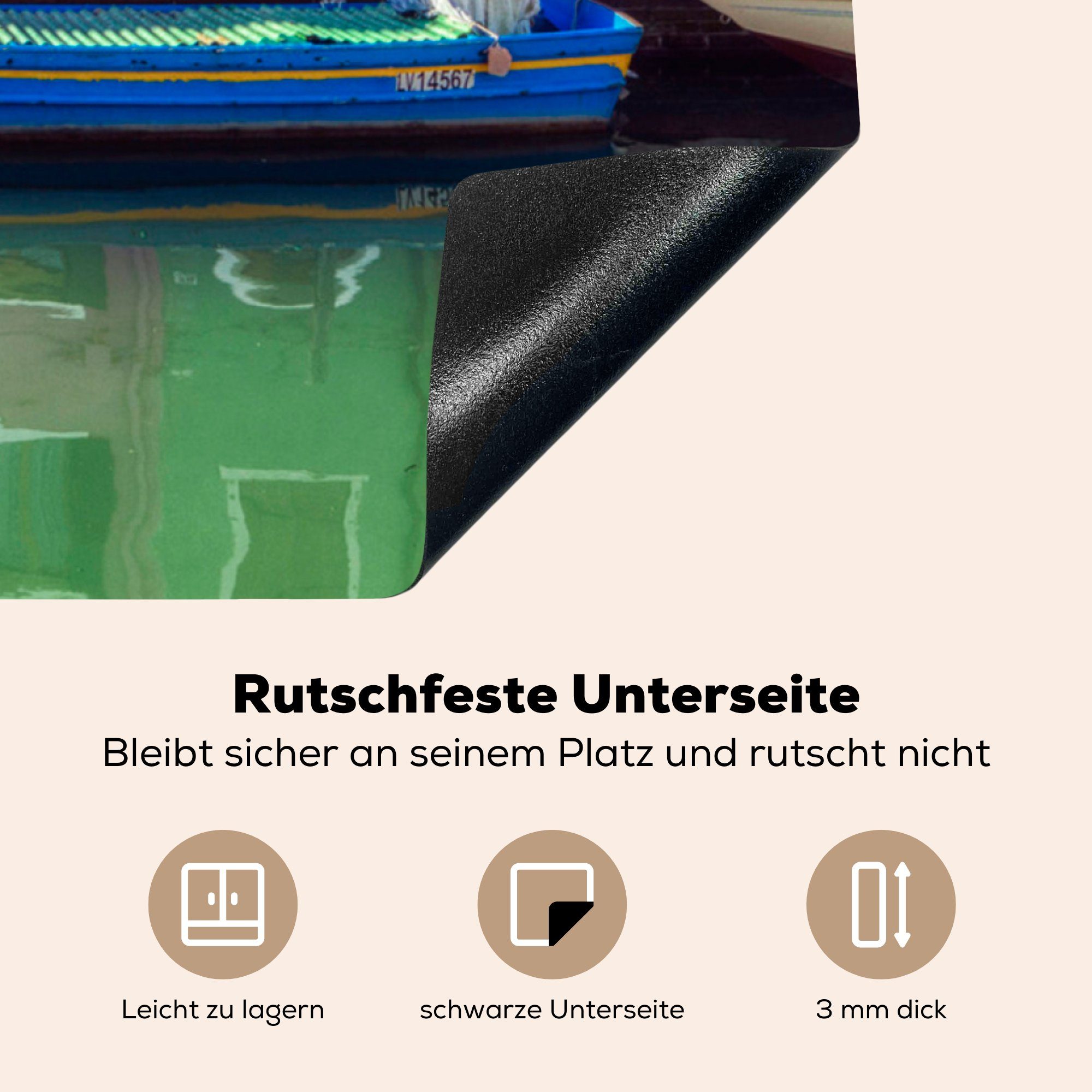 Ceranfeldabdeckung, - tlg), für cm, MuchoWow küche - Italien, Arbeitsplatte Haus Vinyl, 78x78 (1 Spiegelung Herdblende-/Abdeckplatte