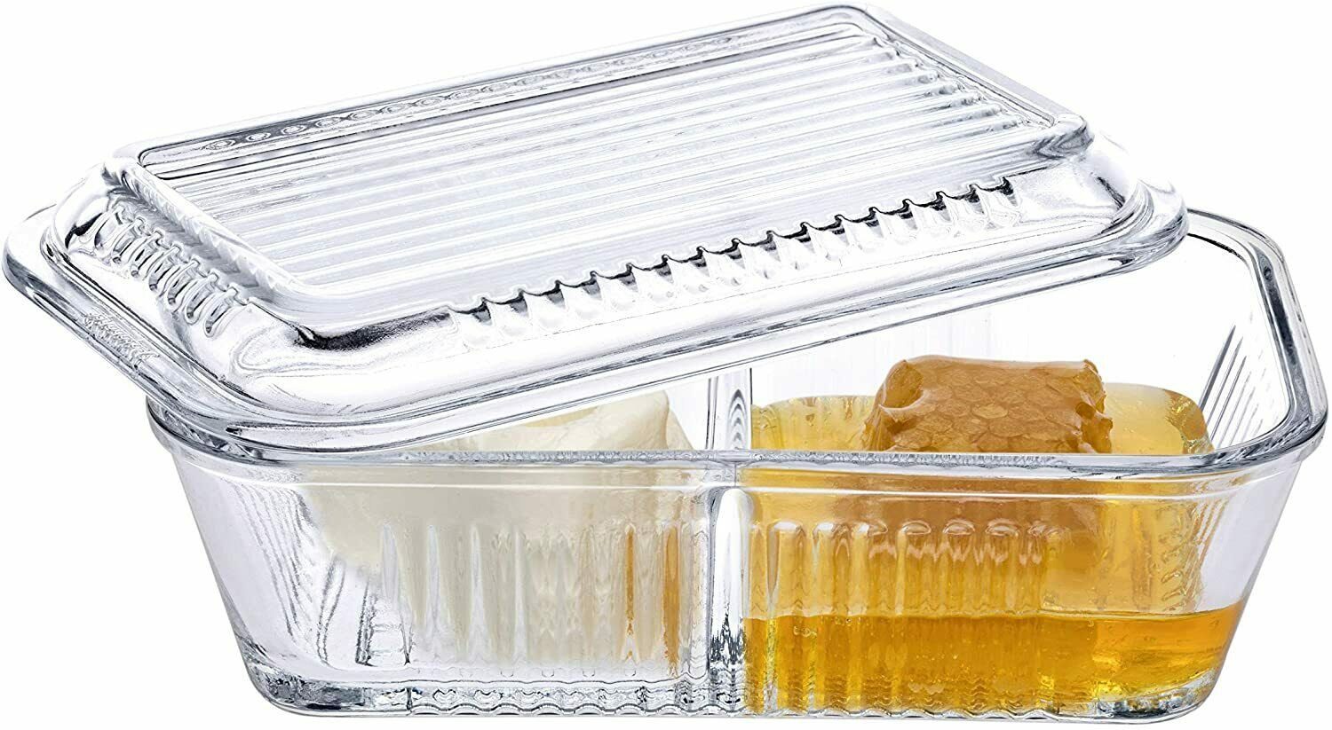 Pasabahce Butterdose Frigo Studio 2-Teilig Butterdose, Glas, (Packung, 1-tlg., 1 teilig), 2-Teilig Butterdose aus Glas