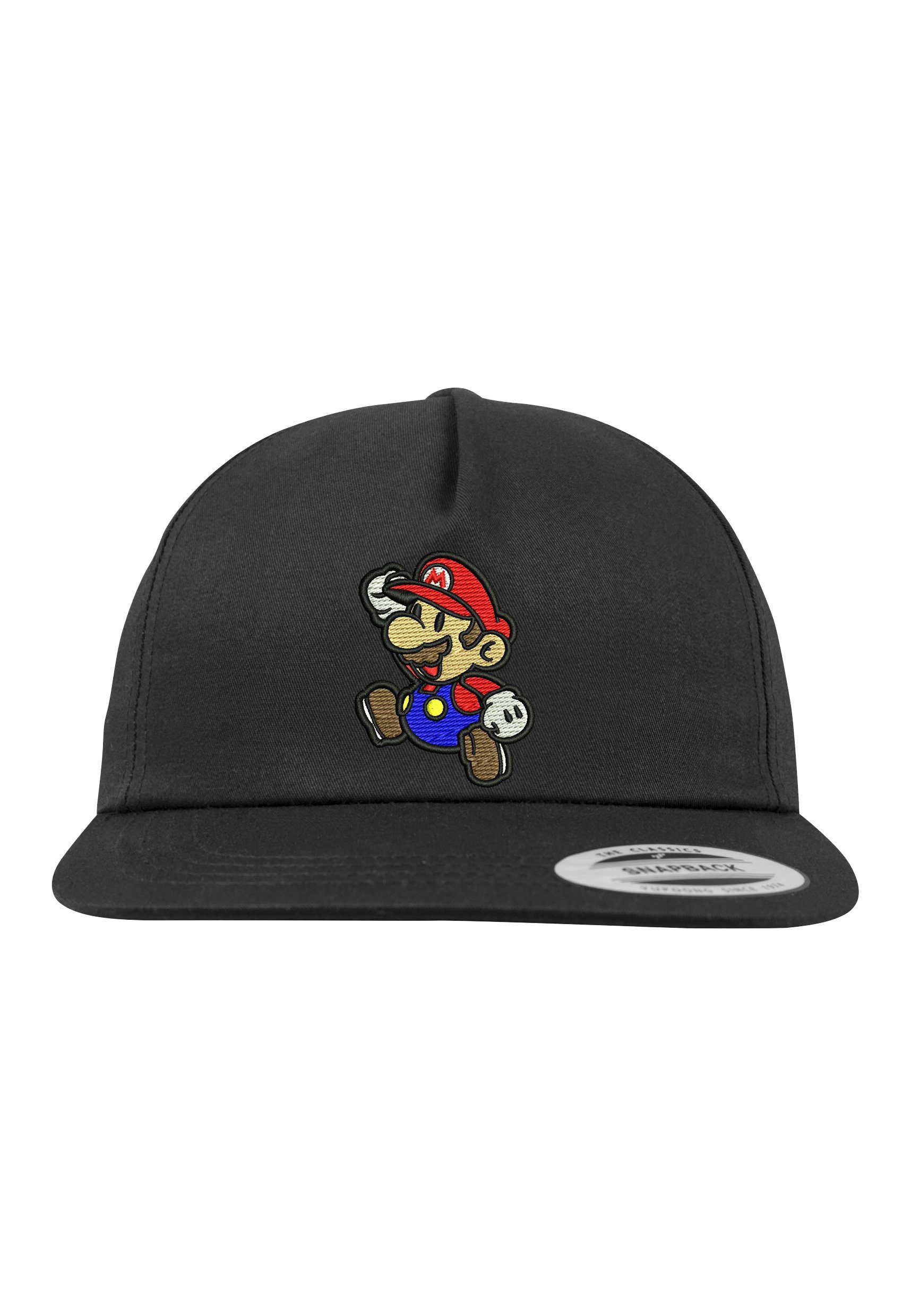 Youth Designz Baseball Cap Mario Unisex Snapback Cap mit modischer Logo Stickerei Schwarz