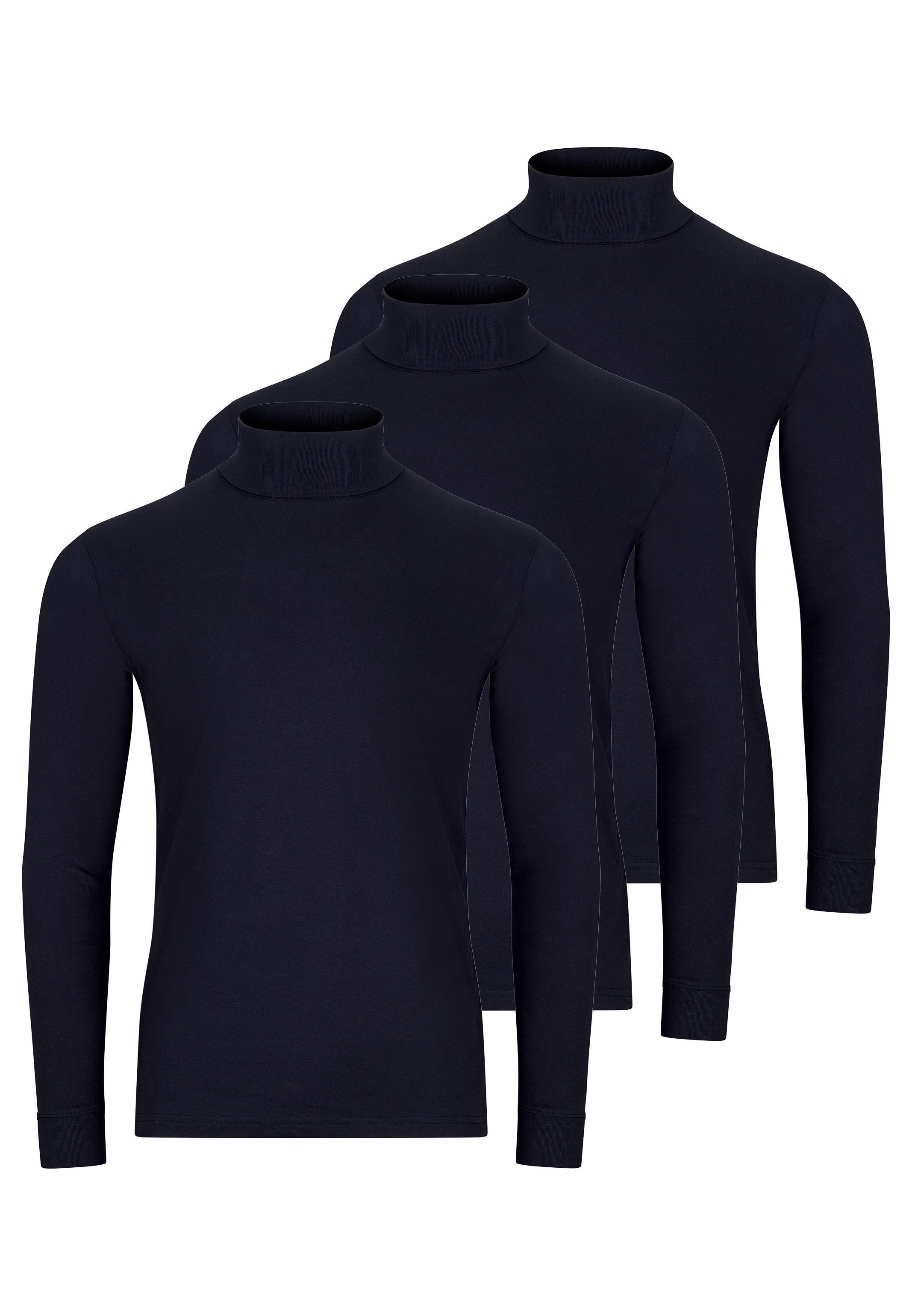RAGMAN Langarmshirt 3er Pack Basic (Spar-Set, 3-tlg) Rollkragenshirt - Baum günstig online kaufen