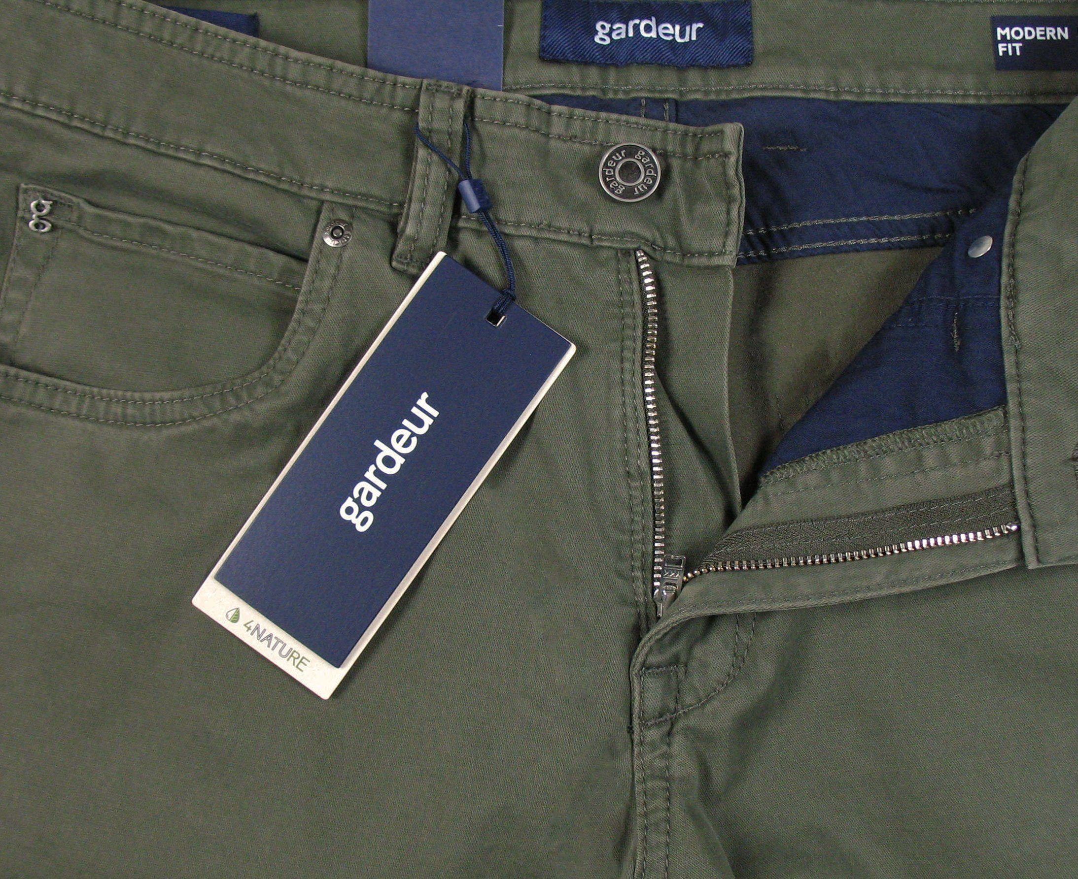 Cottonflex 5-Pocket-Jeans Atelier Baumwoll-Gabardine dusty Bill olive GARDEUR