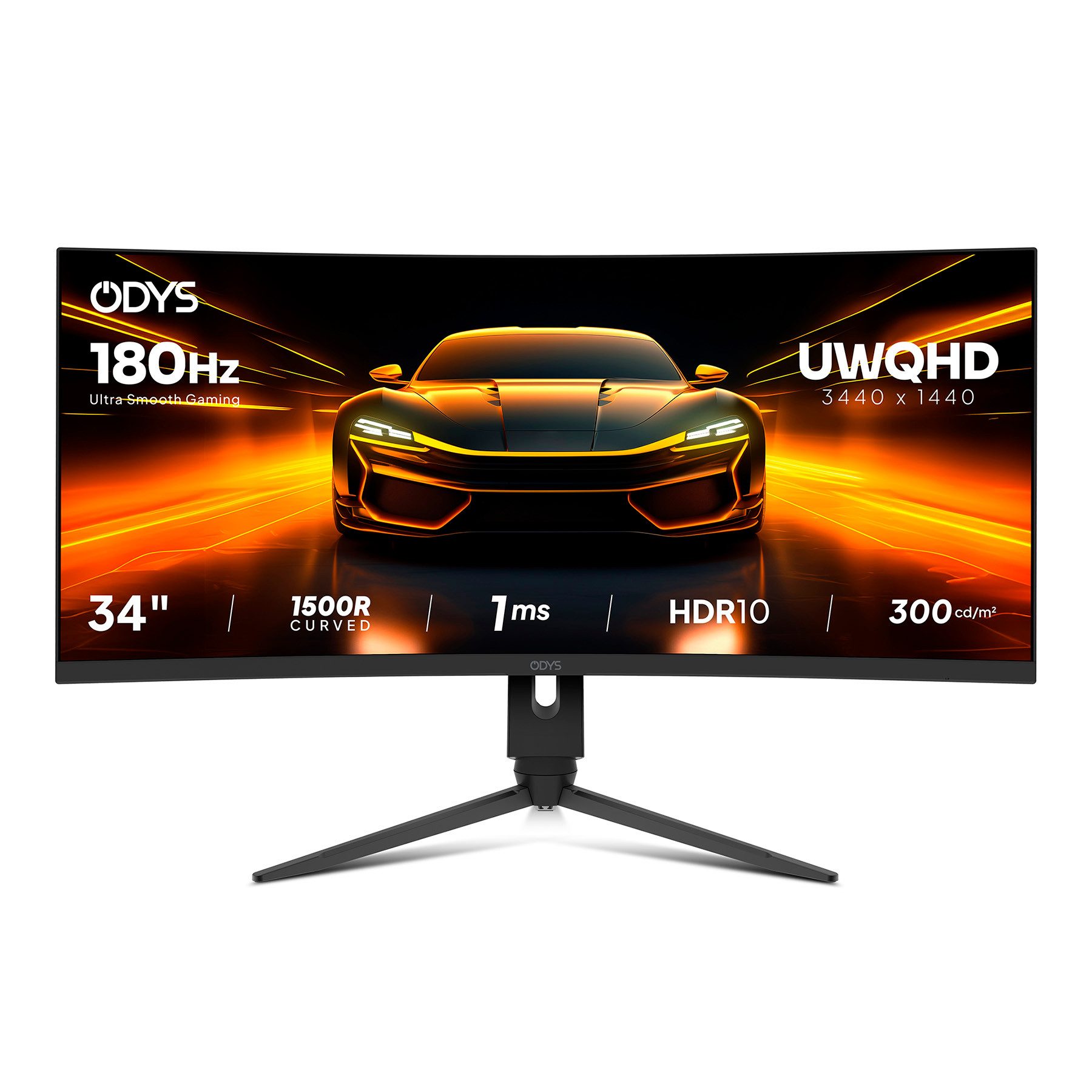 Odys XP34 PRO-X LED-Monitor (3.440 x 1.440 px, UWQHD, 180 Hz, LED, 34" Curved Gaming Monitor, UWQHD, 180 Hz, HDR, FreeSync, VA)