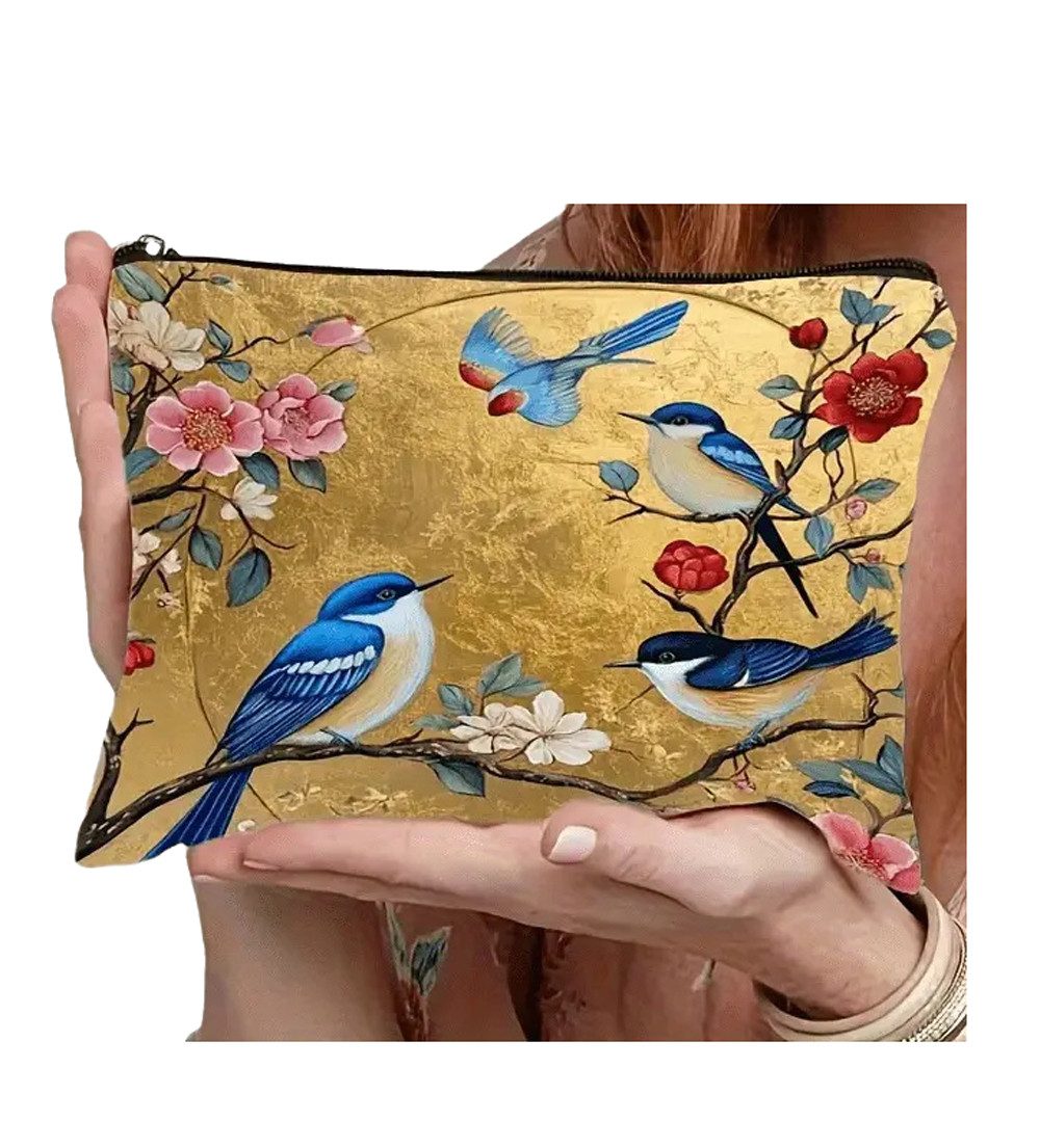 Zaewry Kosmetiktasche mit Muster & Reißverschluss – Schminktasche für Damen & Mädchen (1-tlg), Kulturbeutel für Reisen & Alltag, tragbare Make-up Tasche