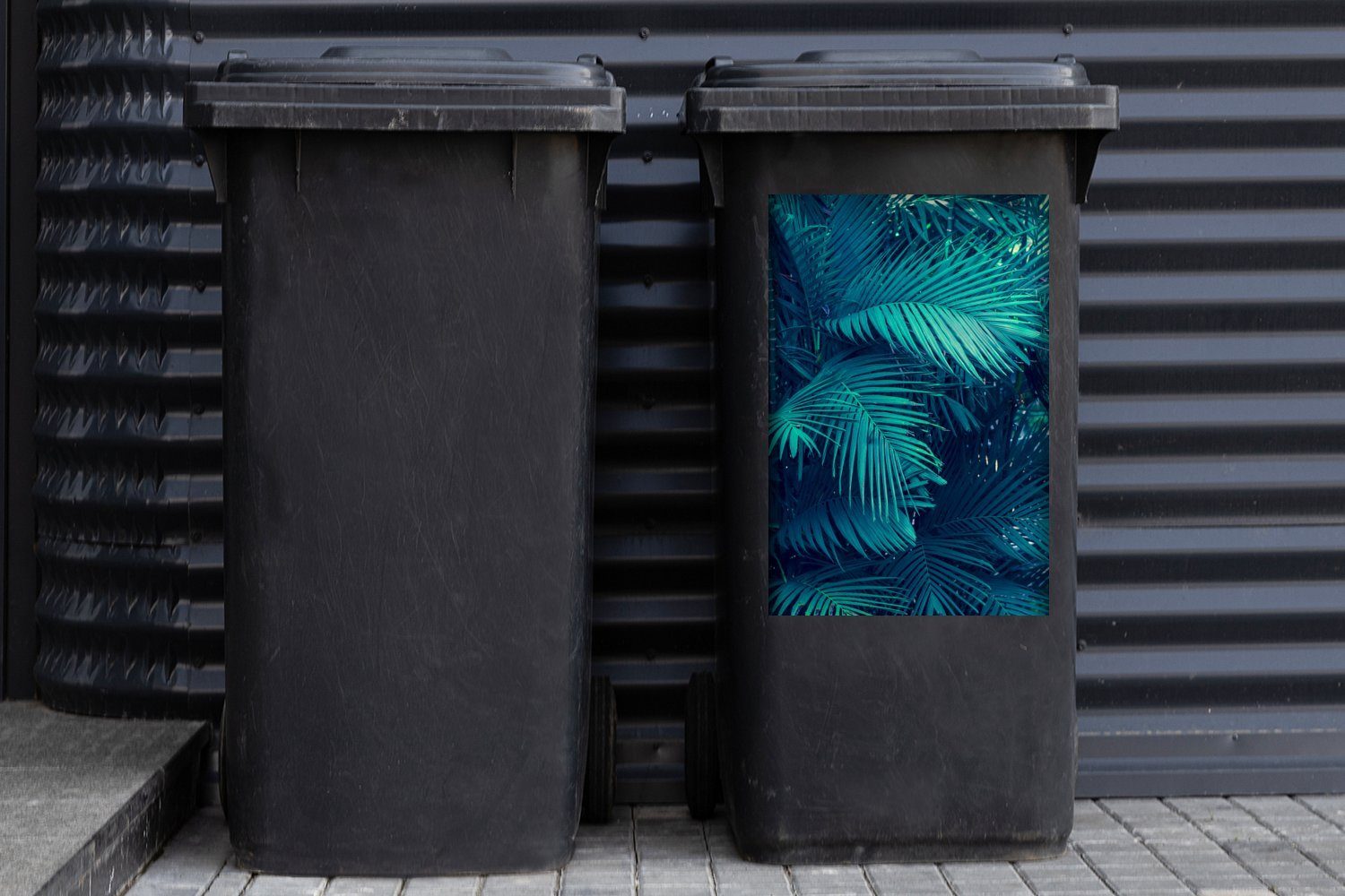 MuchoWow Wandsticker Dschungel - Tropisch Mülleimer-aufkleber, Sticker, Pflanzen Mülltonne, Container, (1 Abfalbehälter St), 