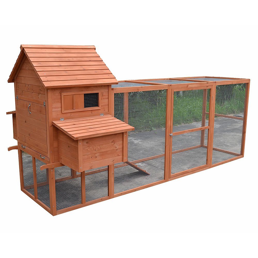 Feel2Home Hühnerstall XXL Hühnerstall Freilaufgehege Geflügel Kleintiervoliere Hasenkäfig, 2 Nestboxen