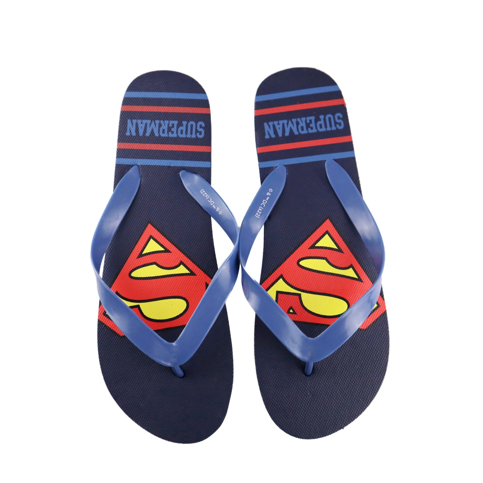 DC Comics Superman Herren Flip Flops Zehentrenner Gr. 40 bis 45