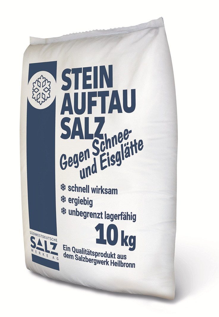 Südwestdeutsche Salzwerke AG Streuwagen Steinauftausalz 10 kg Kornklasse EF trocken – Premium Streusalz