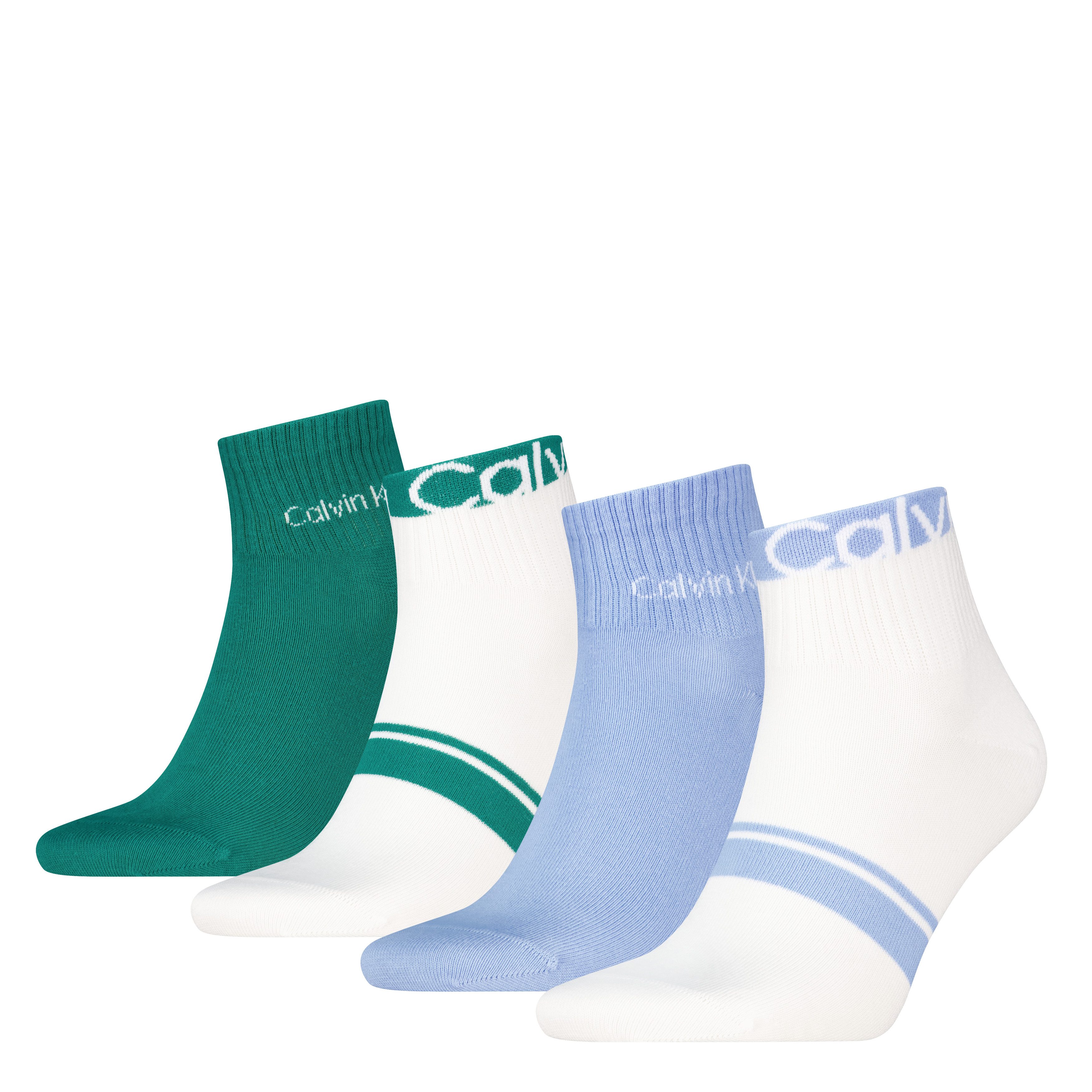 Calvin Klein Kurzsocken CK MEN QUARTER 4P LOGO STRIPE ECOM (4 Paar)