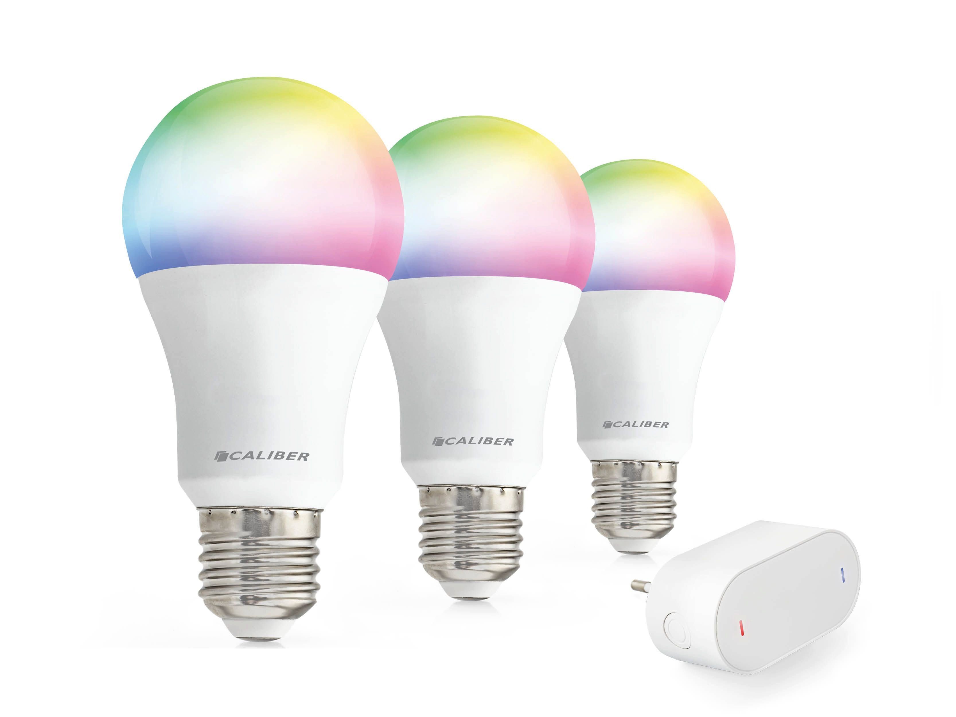 Caliber »E27 LED Lampe Starter Set, drei Lampen inkl. Gateway. 16 Mio.  Farben, steuerbar via Caiber App, kompatibel mit Amazon Alexa (Echo, Echo  Dot)« Smart-Home Starter-Set online kaufen | OTTO