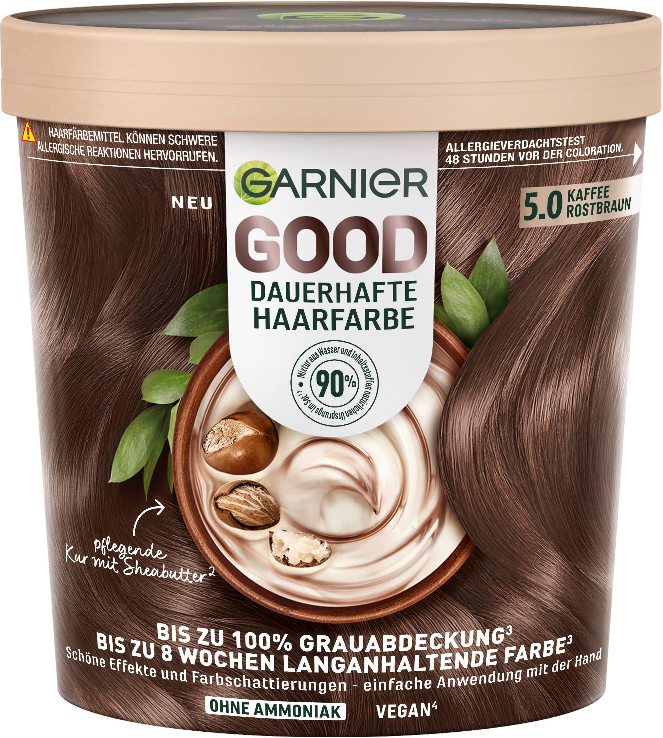 GARNIER Coloration Garnier GOOD Dauerhafte Haarfarbe, Natürliche Farbe mit  schönen Effekten und angenehmem Duft