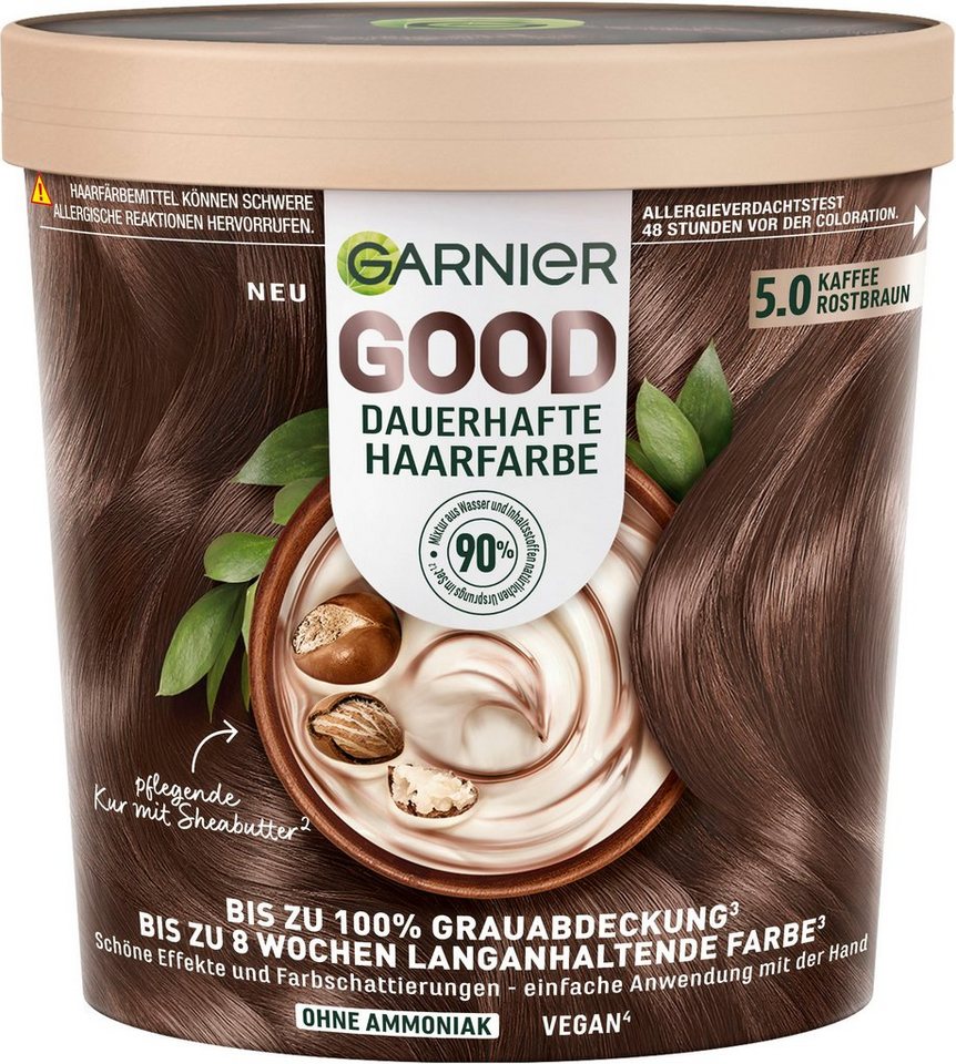 GARNIER Coloration Garnier GOOD Dauerhafte Haarfarbe, Natürliche Farbe mit  schönen Effekten und angenehmem Duft