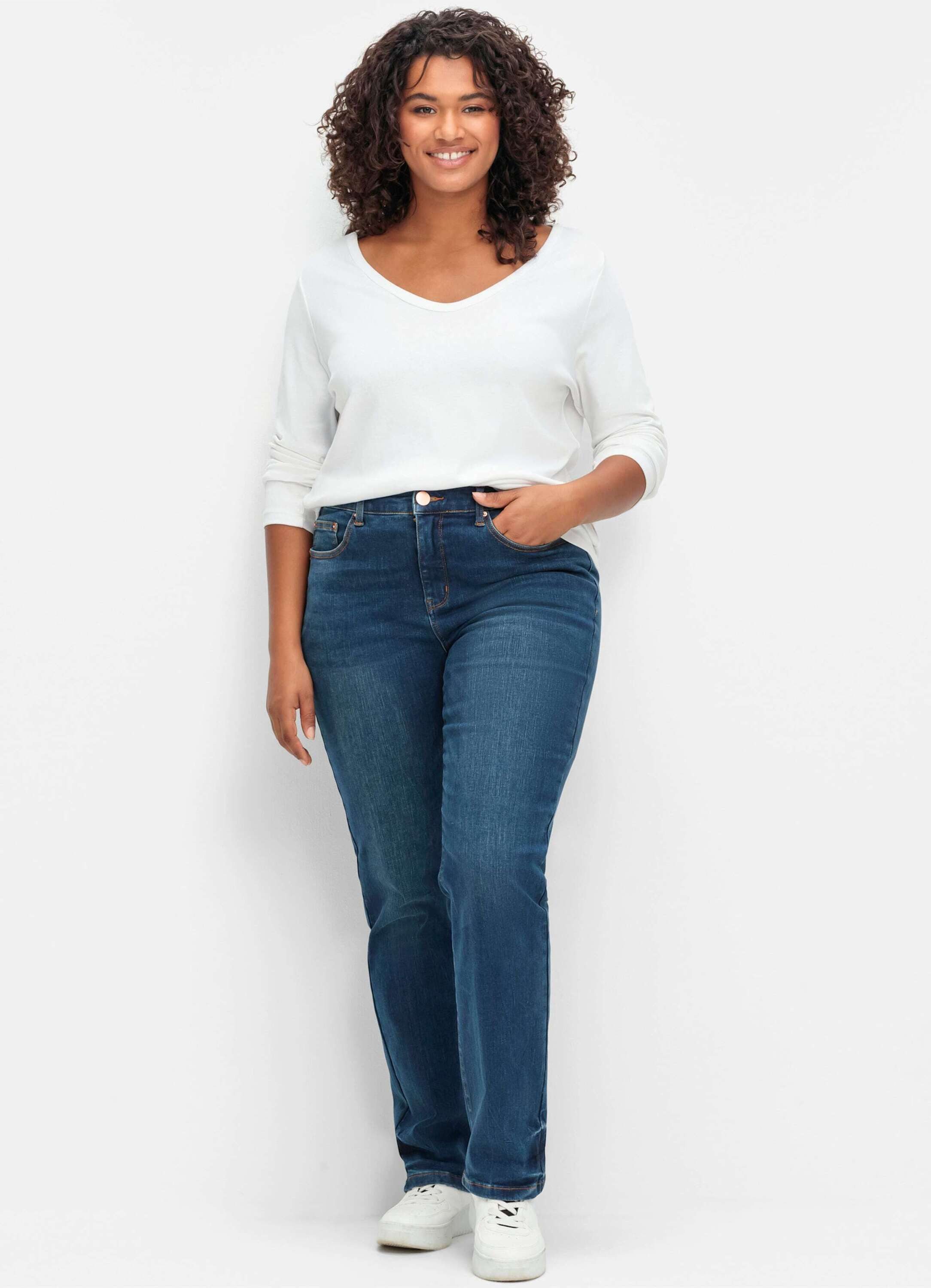 Sheego Bequeme Jeans Jeans komfortabel mit Bodyforming-Effekt – Bild 4 von 5