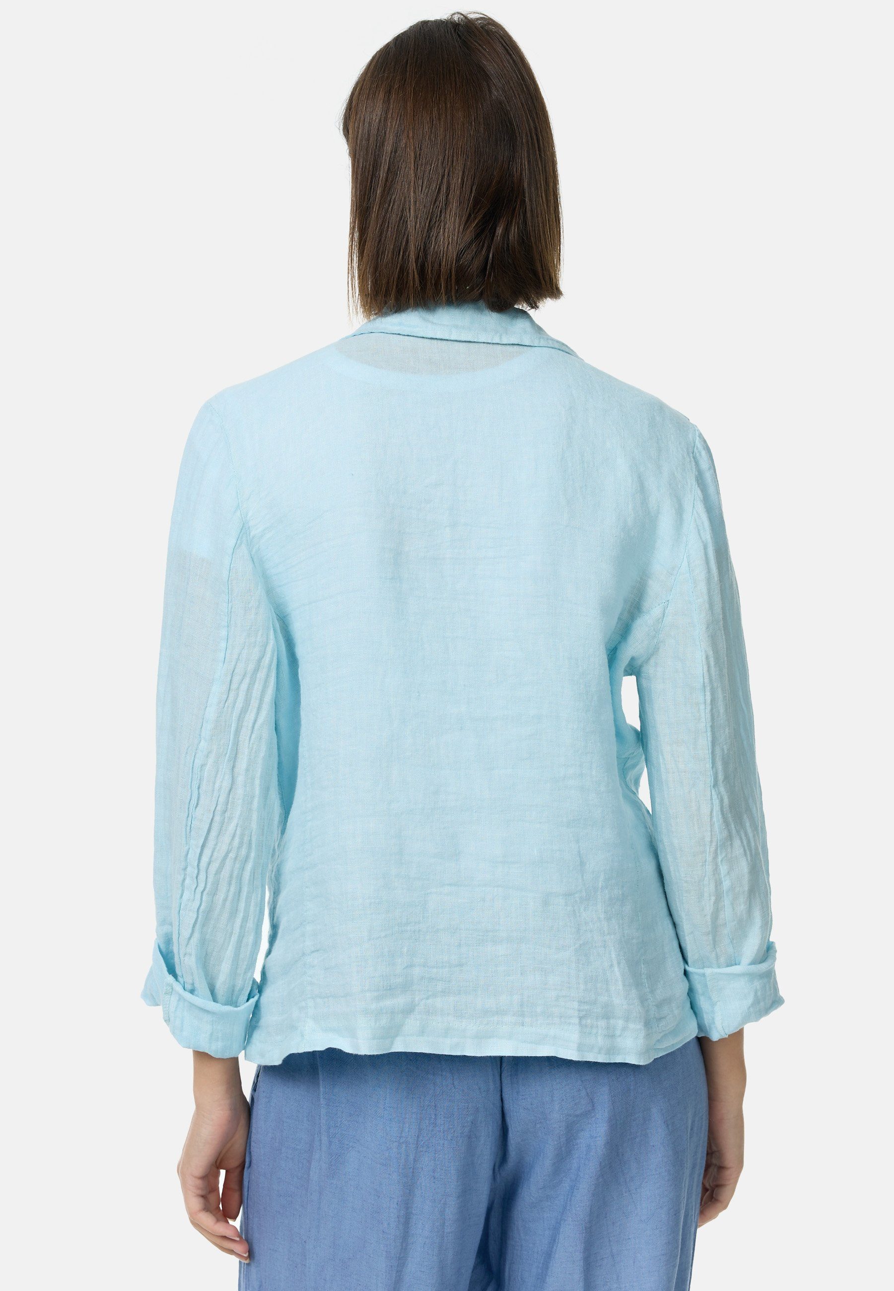 Rayshyne Kurzblazer PM53 (Edler Leinen Business Blazer mit Reverskragen) Atmungsaktiv, Hautfreundlich