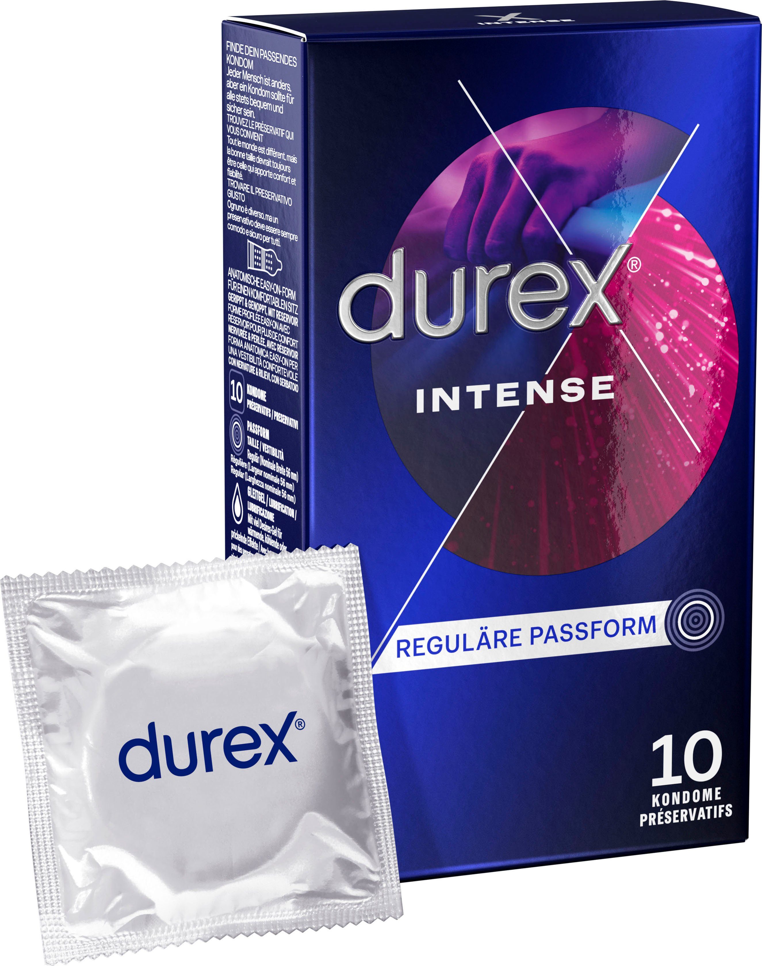 Intense Orgasmic, und genoppt, stimulierendem Gel Kondome Gerippt mit durex