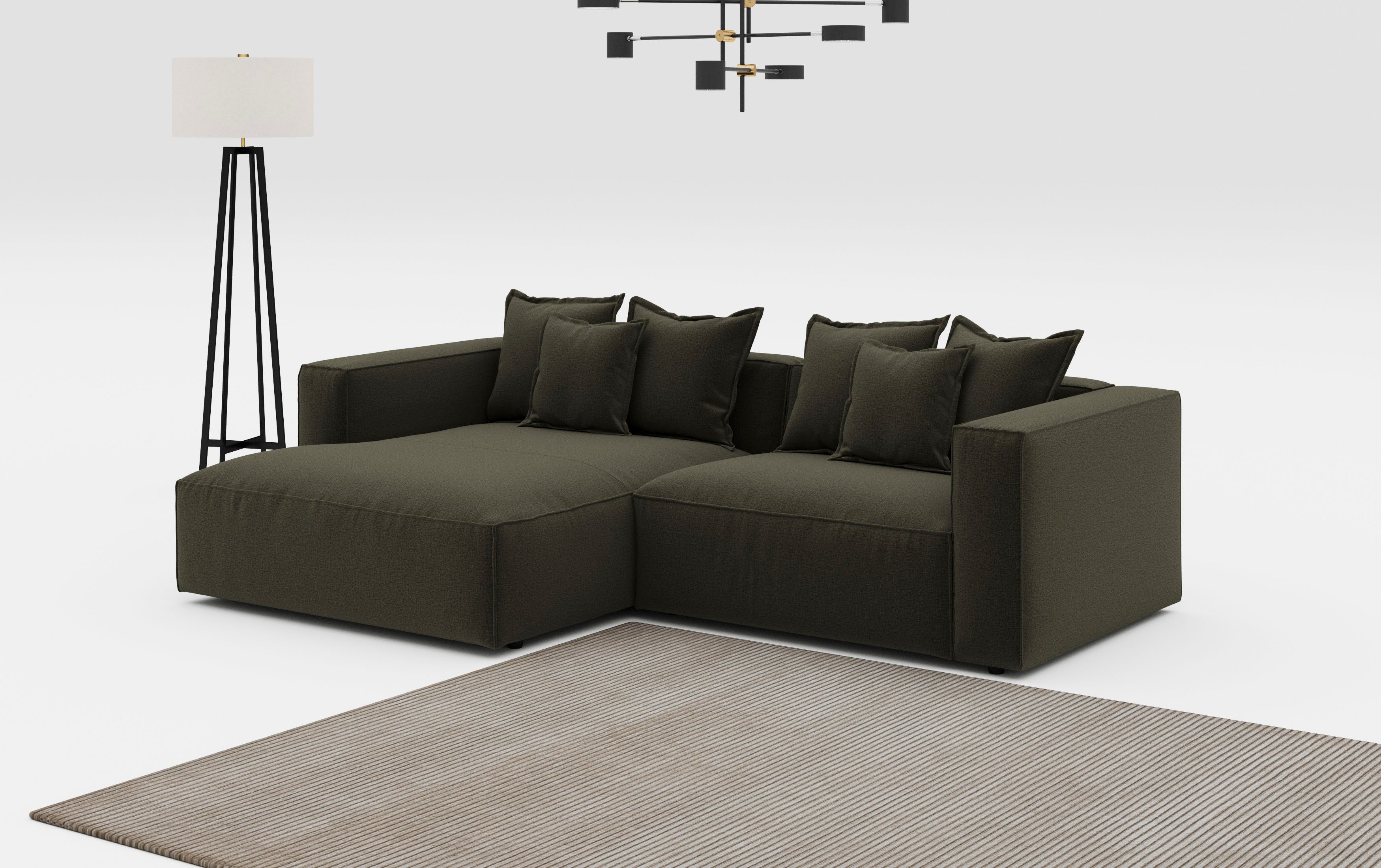 INOSIGN Ecksofa "Cowboy L-Form", mit 6 Kissen, kubisches Sofa günstig online kaufen