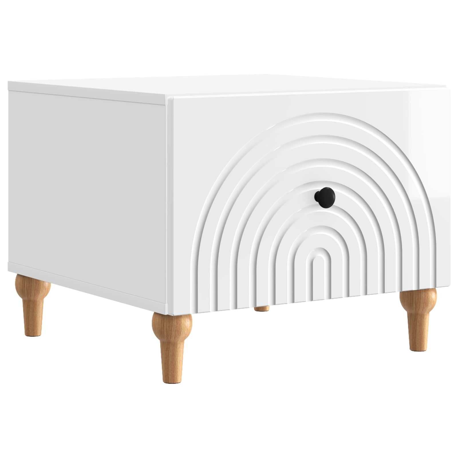 vidaXL Couchtisch Couchtisch Hochglanz Weiß 49 x 50 x 40 cm Holzwerkstoff (1-St)