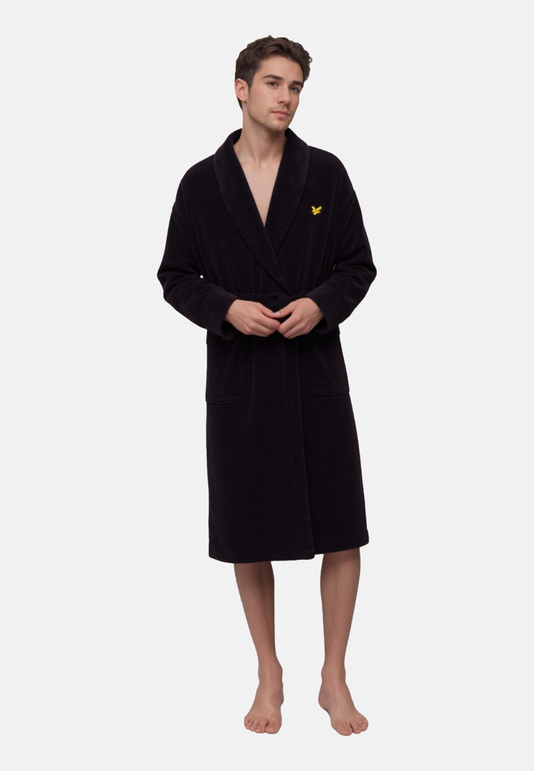 Lyle & Scott Bademantel Bademantel Lucas Morgenmantel, normale Länge, Baumwoll-Mischung