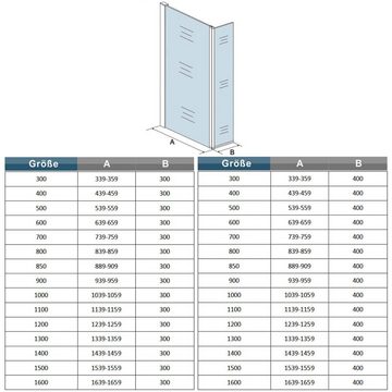 duschspa Duschwand Glastrennwand + Flipper-Panel 8mm ESG Walk in Dusche Glaswand, Einscheibensicherheitsglas, Sicherheitsglas, (Set), Glas, Nano Glas