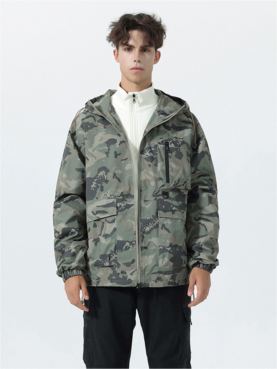 YOUTHUP Funktionsjacke Wetterfeste Camouflage-Jacke für Herren, outdoortauglich und robust