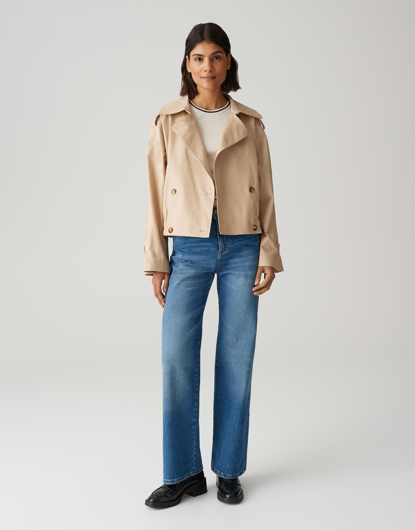OPUS Trenchcoat Kurze Trenchjacke HEDIE Regular aus Lyocell Mix