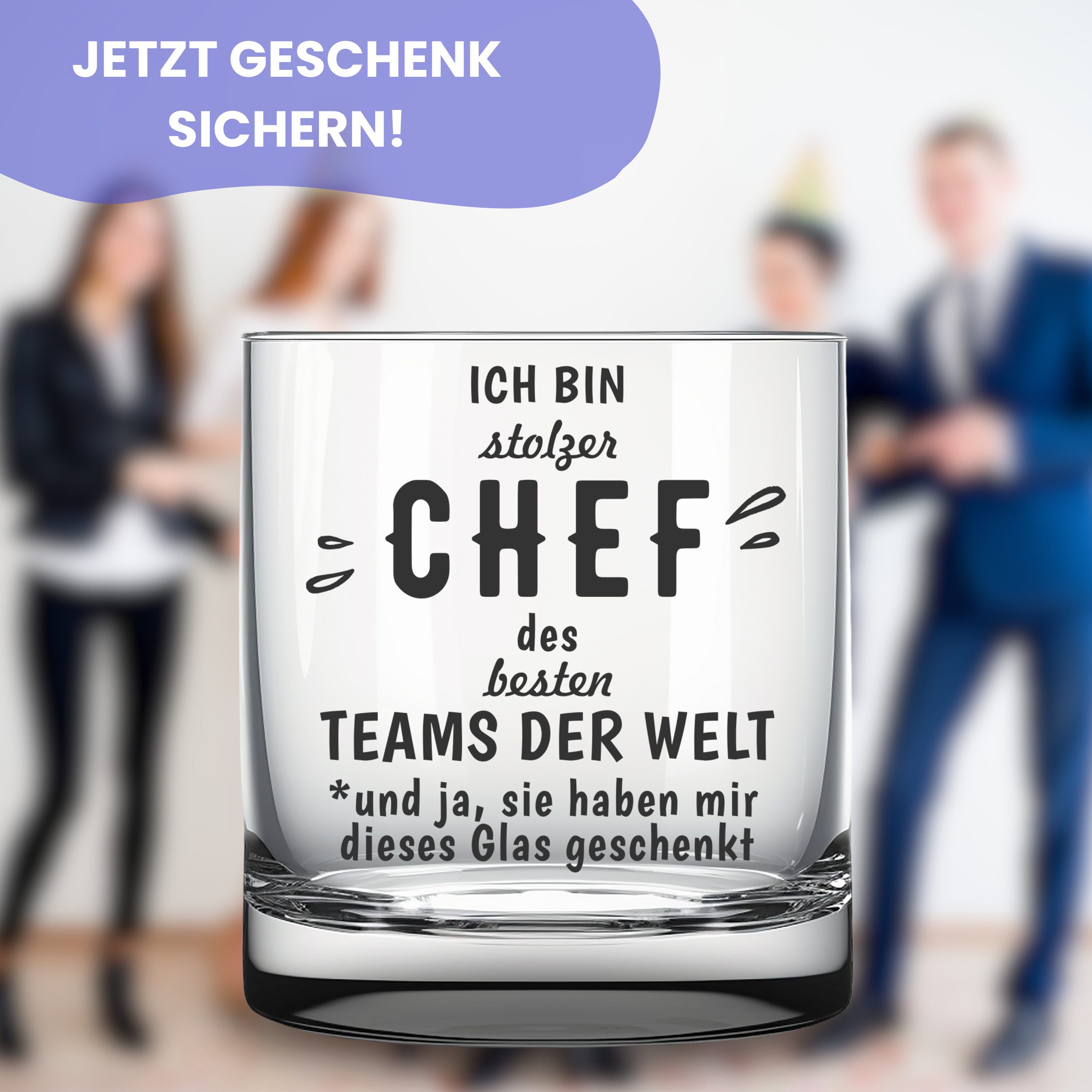 Lasernauten Whiskyglas Whiskyglas mit Gravur Geschenk für den Chef Boss witzig Trinkglas, mit Gravur