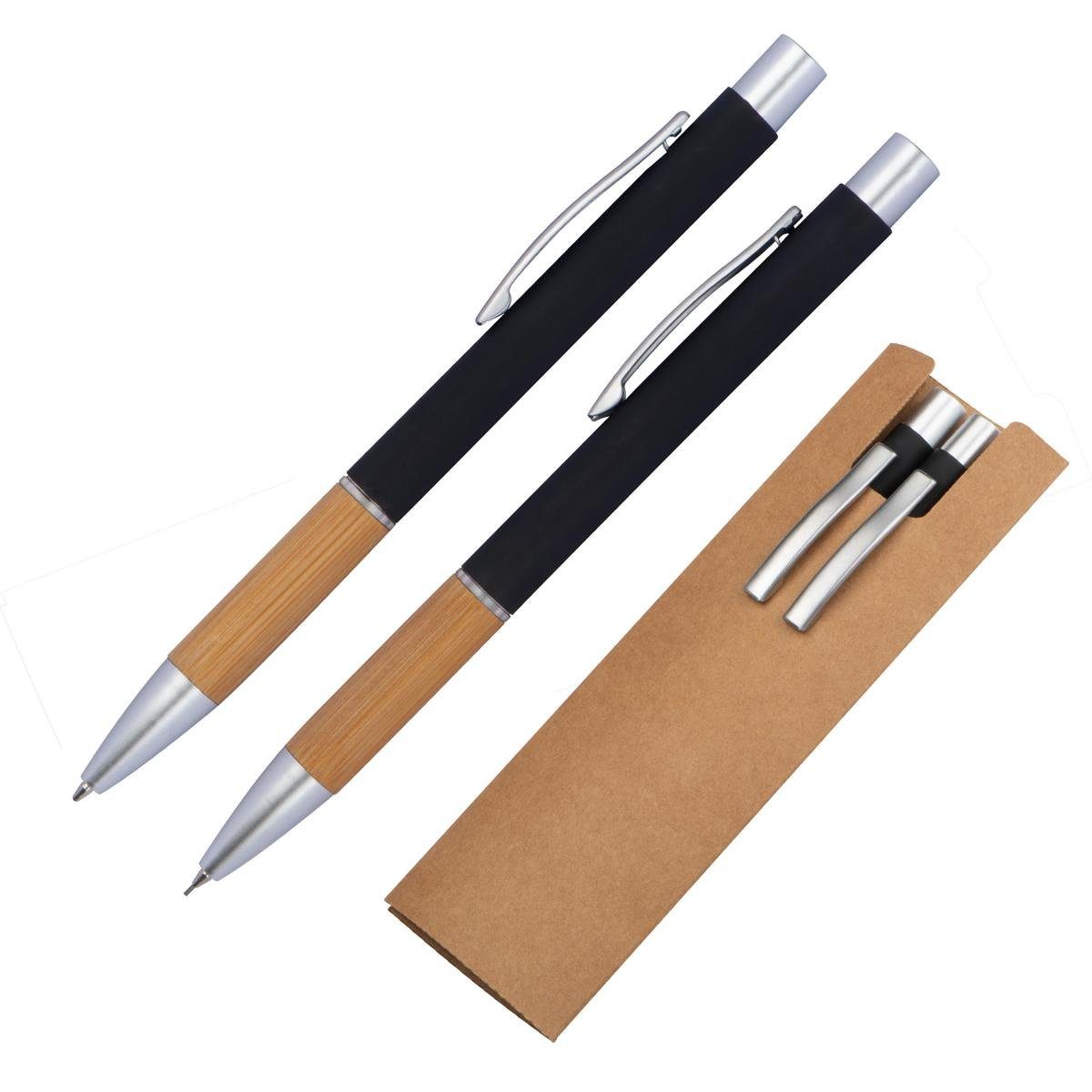 Livepac Office Kugelschreiber Schreibset Kugelschreiber + Bleistift / mit Bambusgriffzone