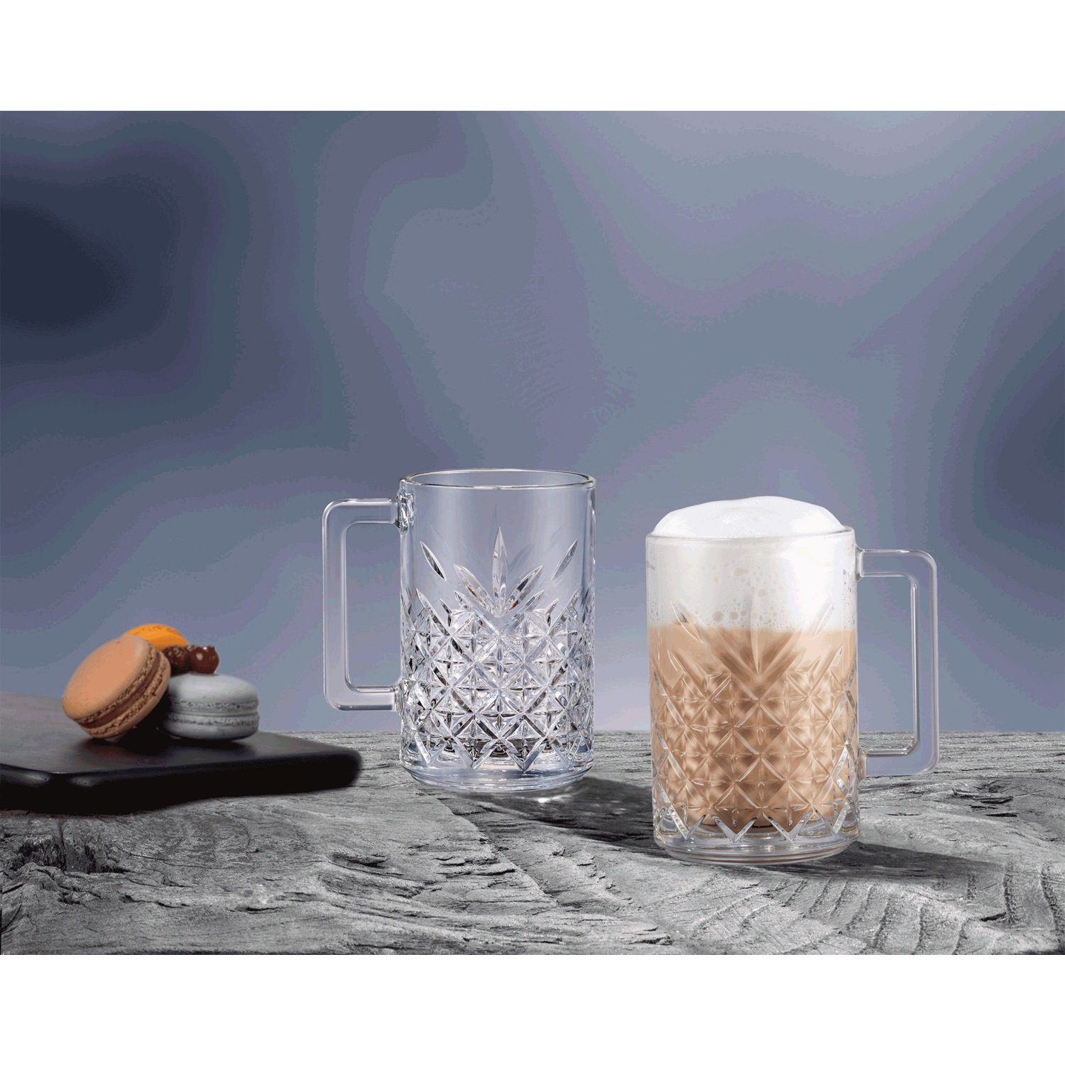 Pasabahce Teeglas Timeless 2er-Gläser Set mit Henkel Teeglas Kaffeeglas
