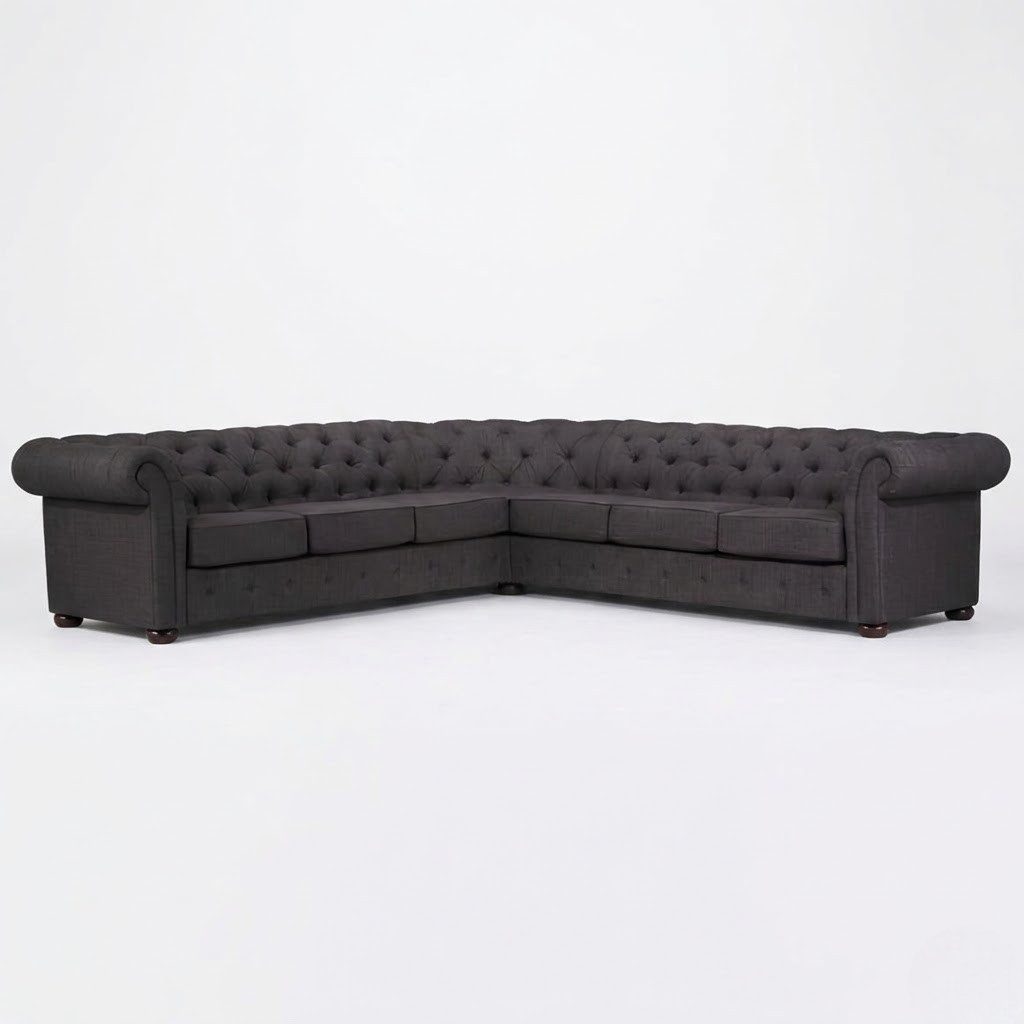 JVmoebel Chesterfield-Sofa Elegantes Ecksofa Chesterfield aus hochwertigem Stoff Sofort, Made in Europa