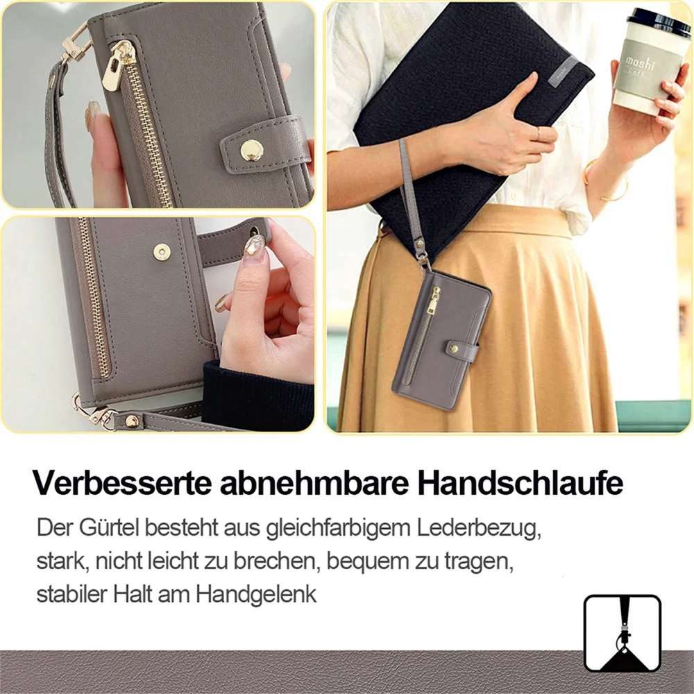betterfon Handykette für Samsung Galaxy Leder Umhänge Hülle mit Kartenfächer, Hände frei – mit Silikonhülle & Schnur für flexiblen Alltag – Bild 5 von 5