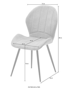 MCA furniture 4-Fußstuhl Lima (Set, 2 St), 2er Set Stühle mit Stoffbezug im Antiklook, Stuhl belastbar bis 120 kg