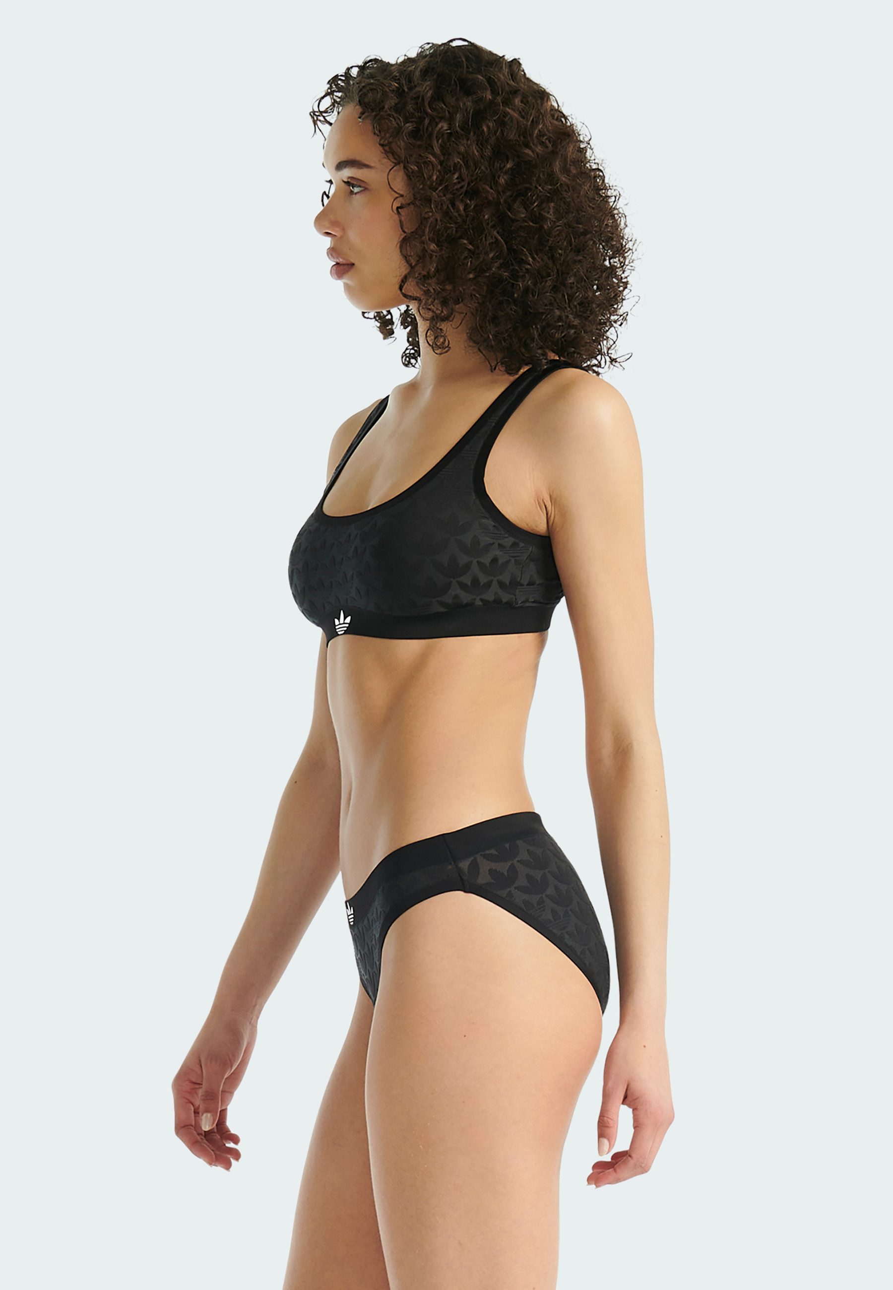 adidas Originals Bralette Microterrot Monogram elastischer Bund, Allover-Logo, weich, breite Träger