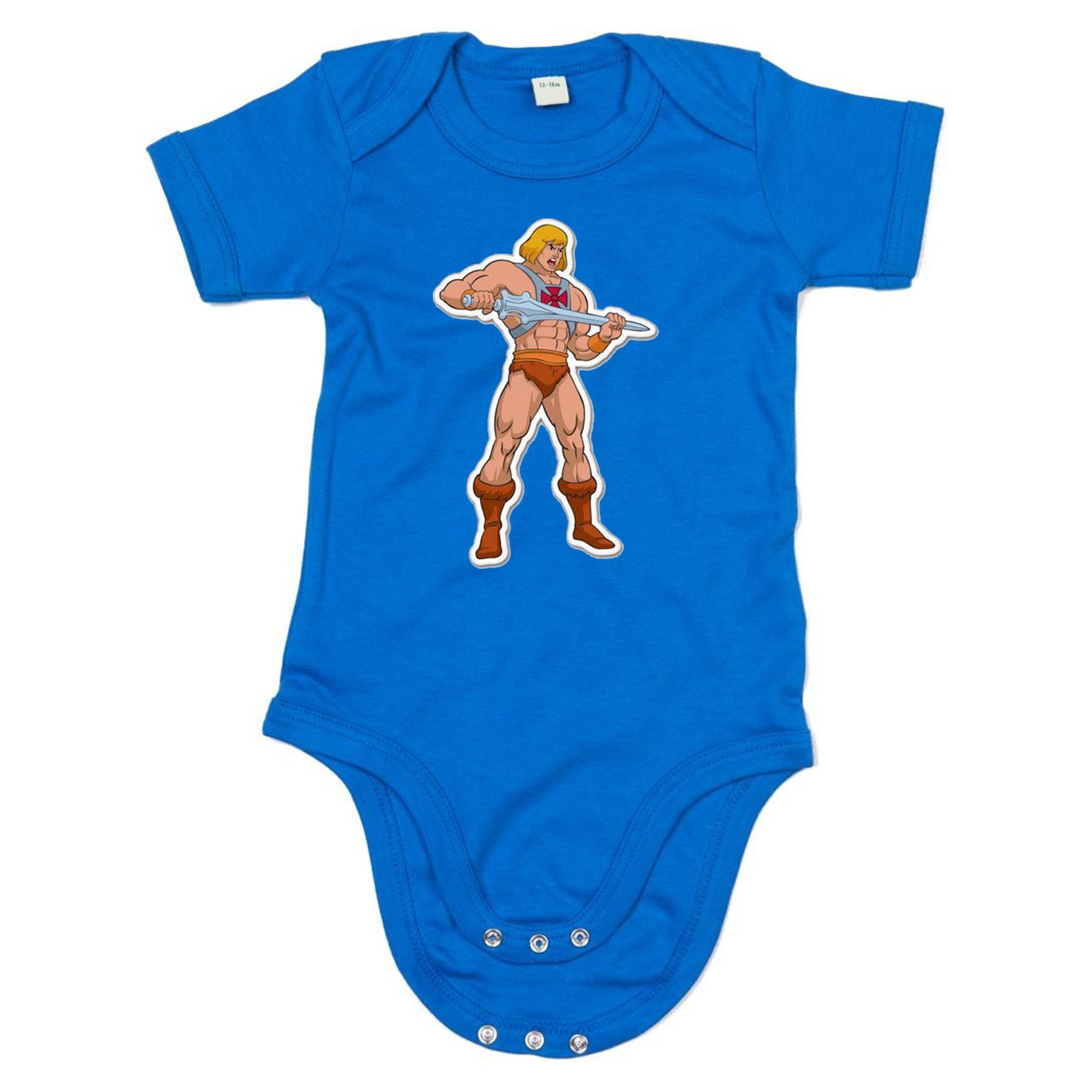 Masters He-Man Blau Kinder of Strampler mit Druckknopf Brownie Baby Universe & The MotU Blondie