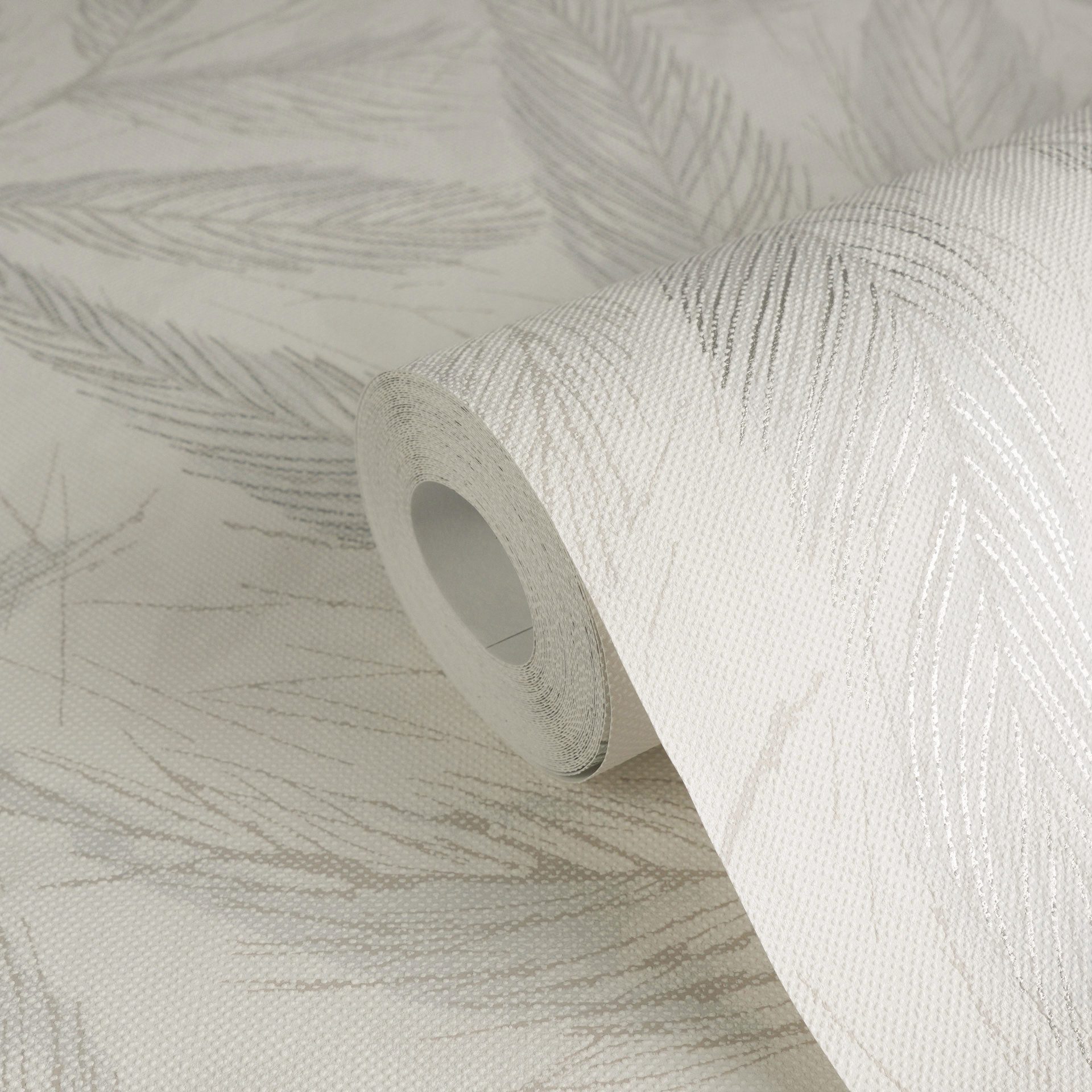 A.S. Création Vliestapete mit Blätter-Design natürliche Eleganz, strukturiert, matt, (1 St), Dekorative Vliestapete mit filigranem Blattmuster