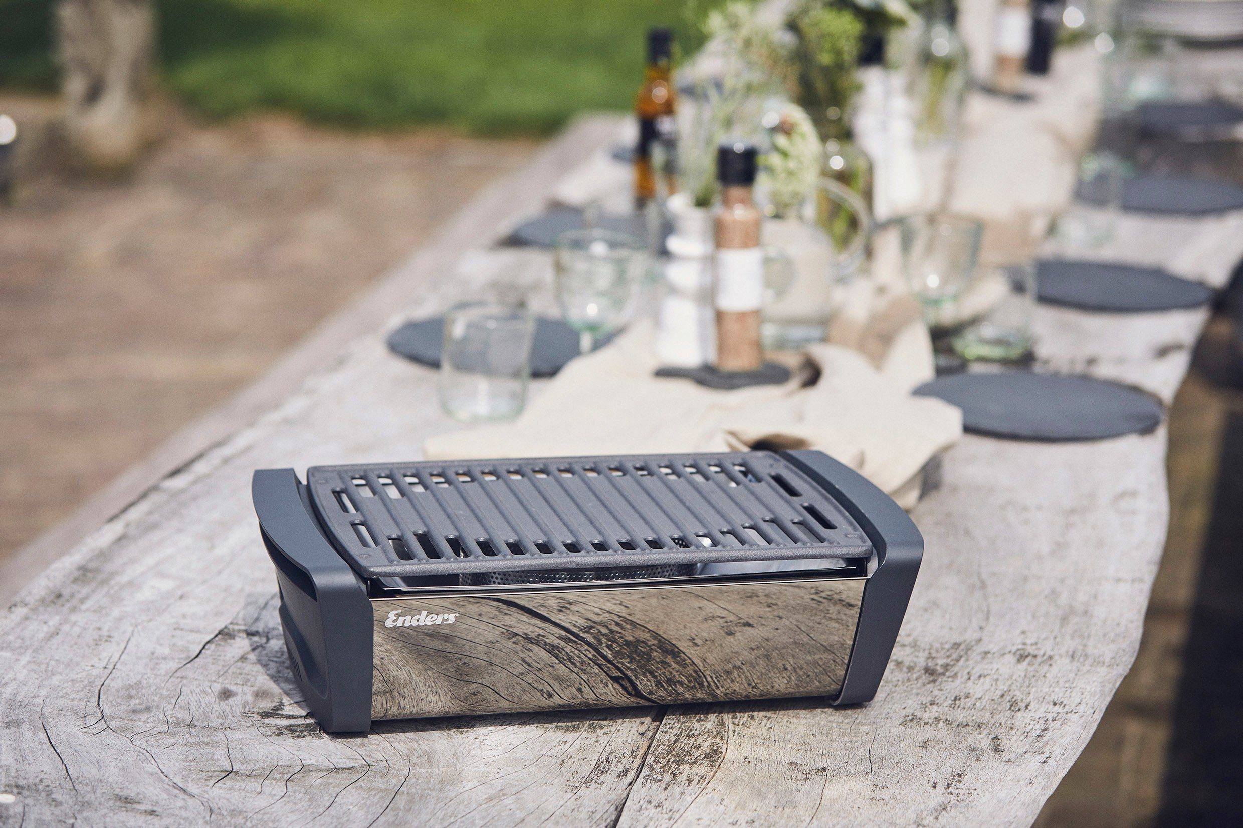 Enders® Holzkohlegrill Tischgrill Aurora Mirror, BxH: 47x13,5 cm