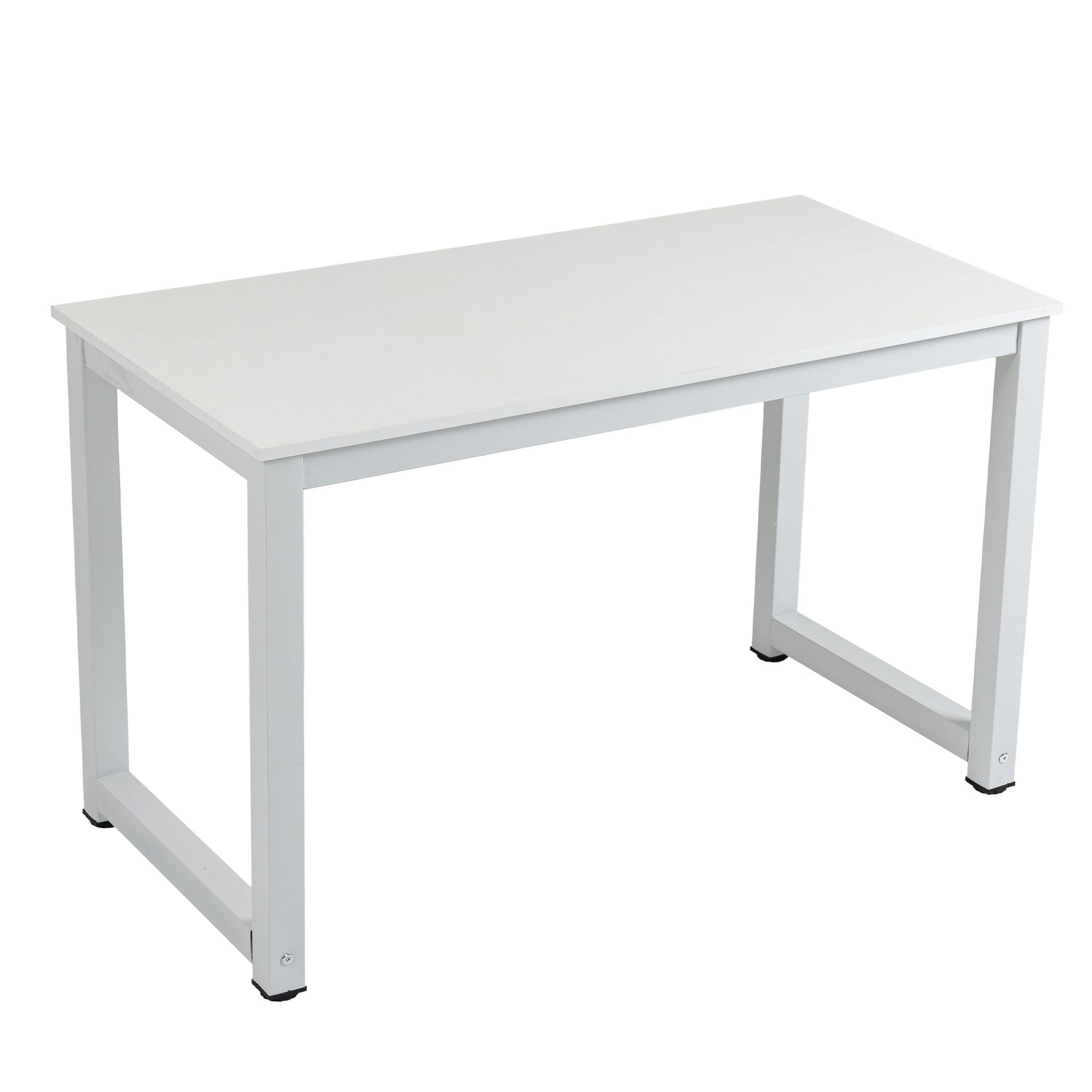 Thanaddo Arbeitstisch Schlichter moderner weißer Schreibtisch, Computertisch, Werkbank
