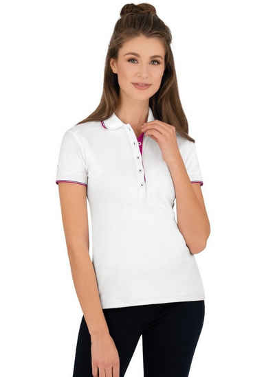 Trigema Poloshirt TRIGEMA Slim Fit Poloshirt mit langer Knopfleiste (1-tlg)