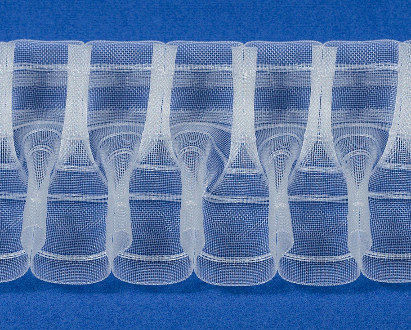 Gardine Smokfaltenband, Шторыband, Vorhang / Farbe: transparent / Breite: 80mm - L115, Verkaufseinheit: 5 Meter