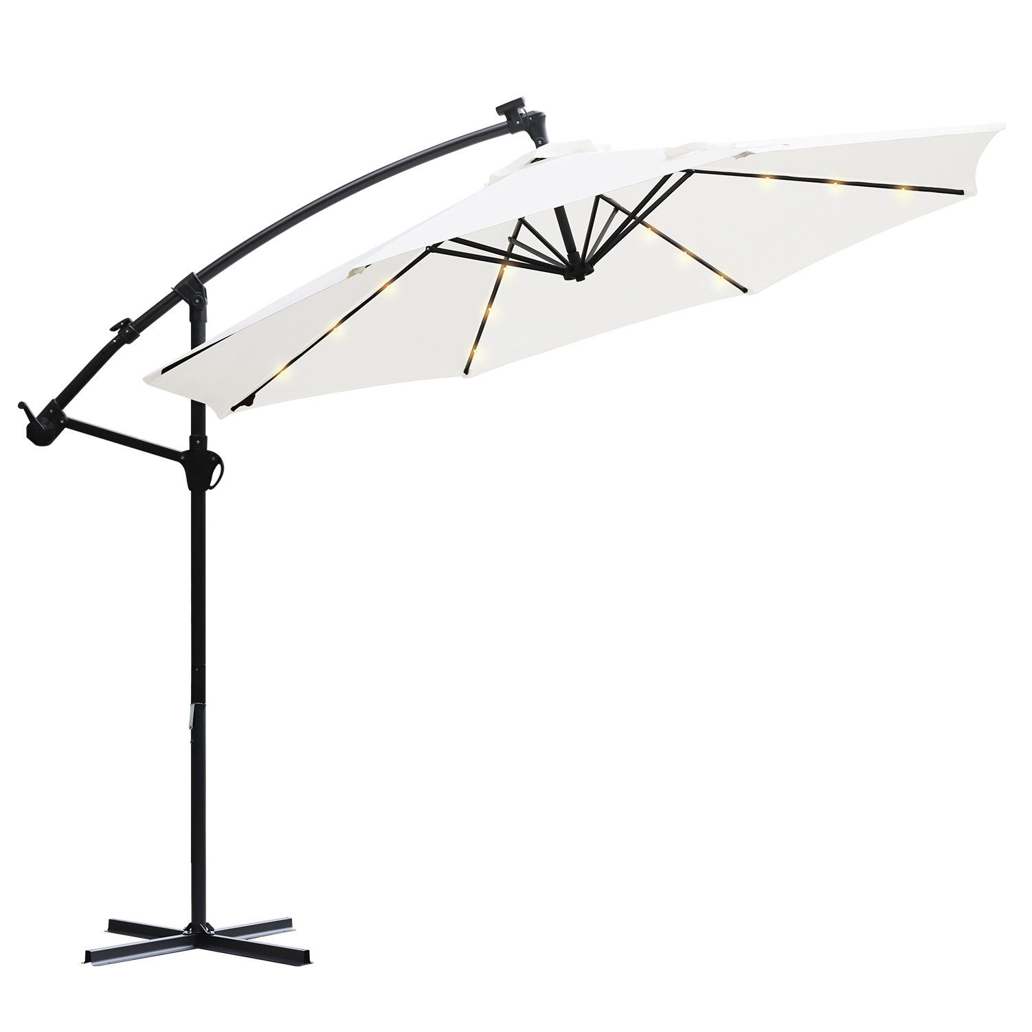 Sekey Sonnenschirm Ø300cm Ampelschirm mit Kreuzständer, Gartenschirm mit Ku günstig online kaufen