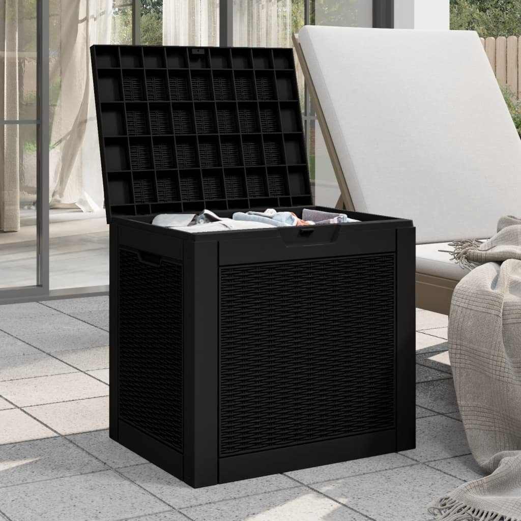 vidaXL Gartenbox Gartenbox Schwarz 55,5x43x53 cm Polypropylen