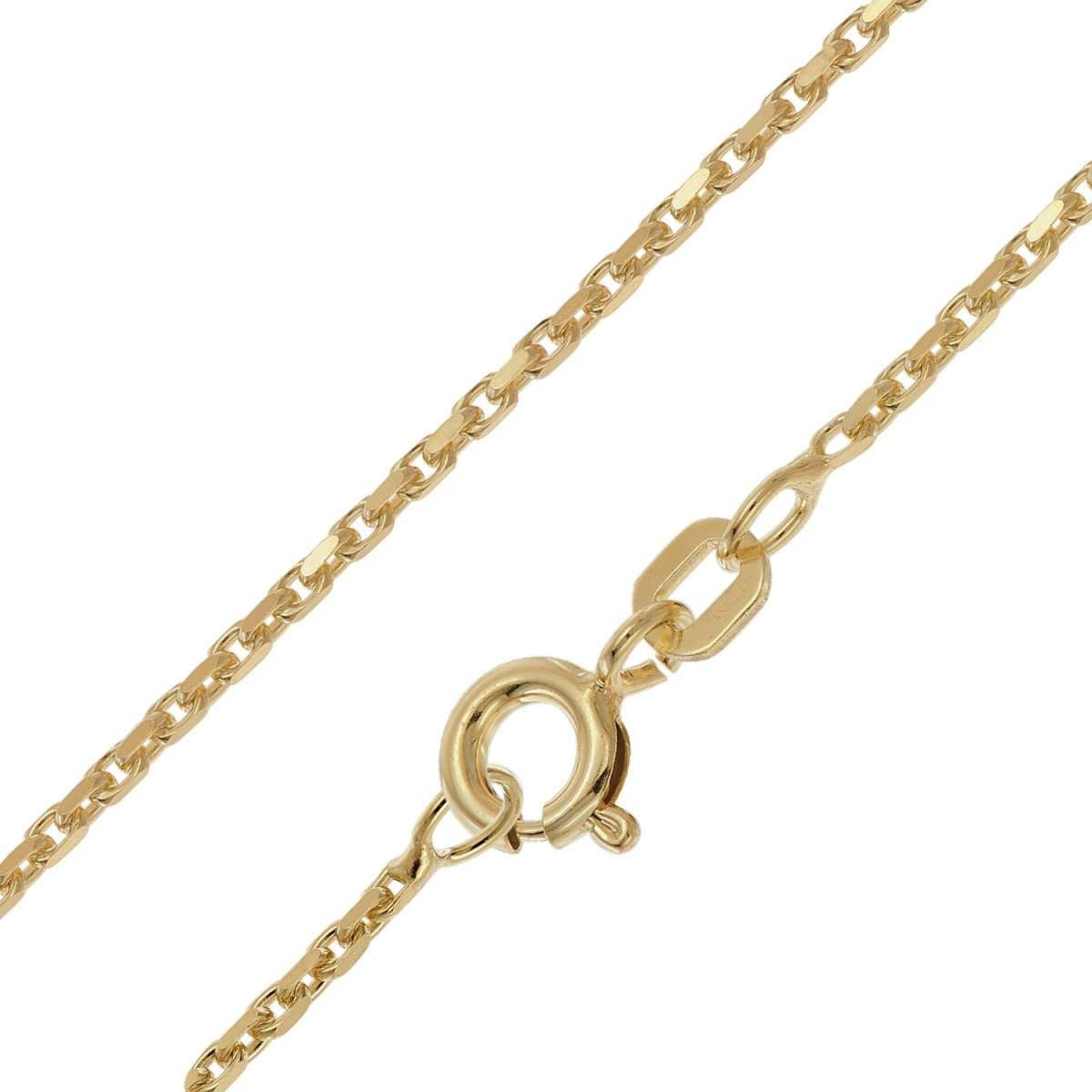 trendor Kette ohne Anhänger 28804, für Damen 925 Silber Vergoldet Feine Ankerkette 1,3 mm