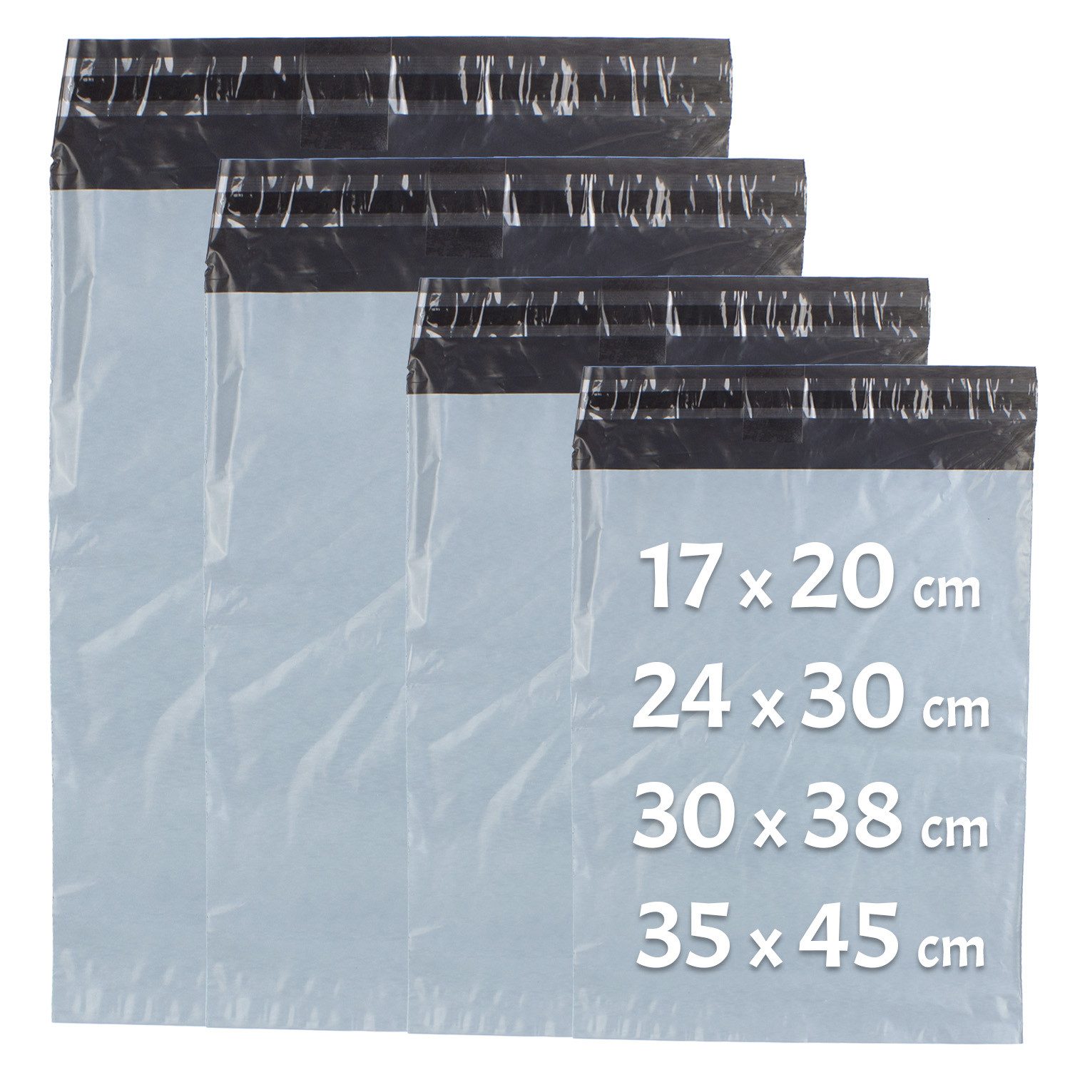 GoodMarkt Versandtasche 100x Selbstklebende Versandtaschen – Grau, Sicher & Praktisch, Folienversandtaschen, wasserdichte Versandtaschen für Kleidung