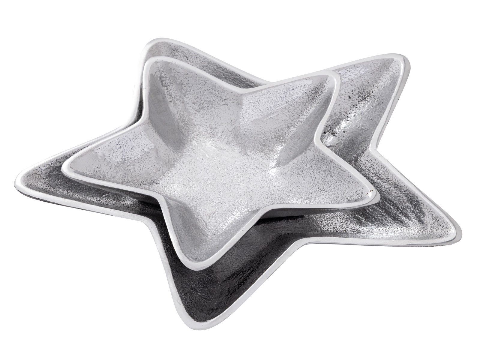 Amagohome Servierschale Dekoschalen Stern 2er Set Starlight Weihnachtsdeko Aluminium, Aluminium, (2-tlg)