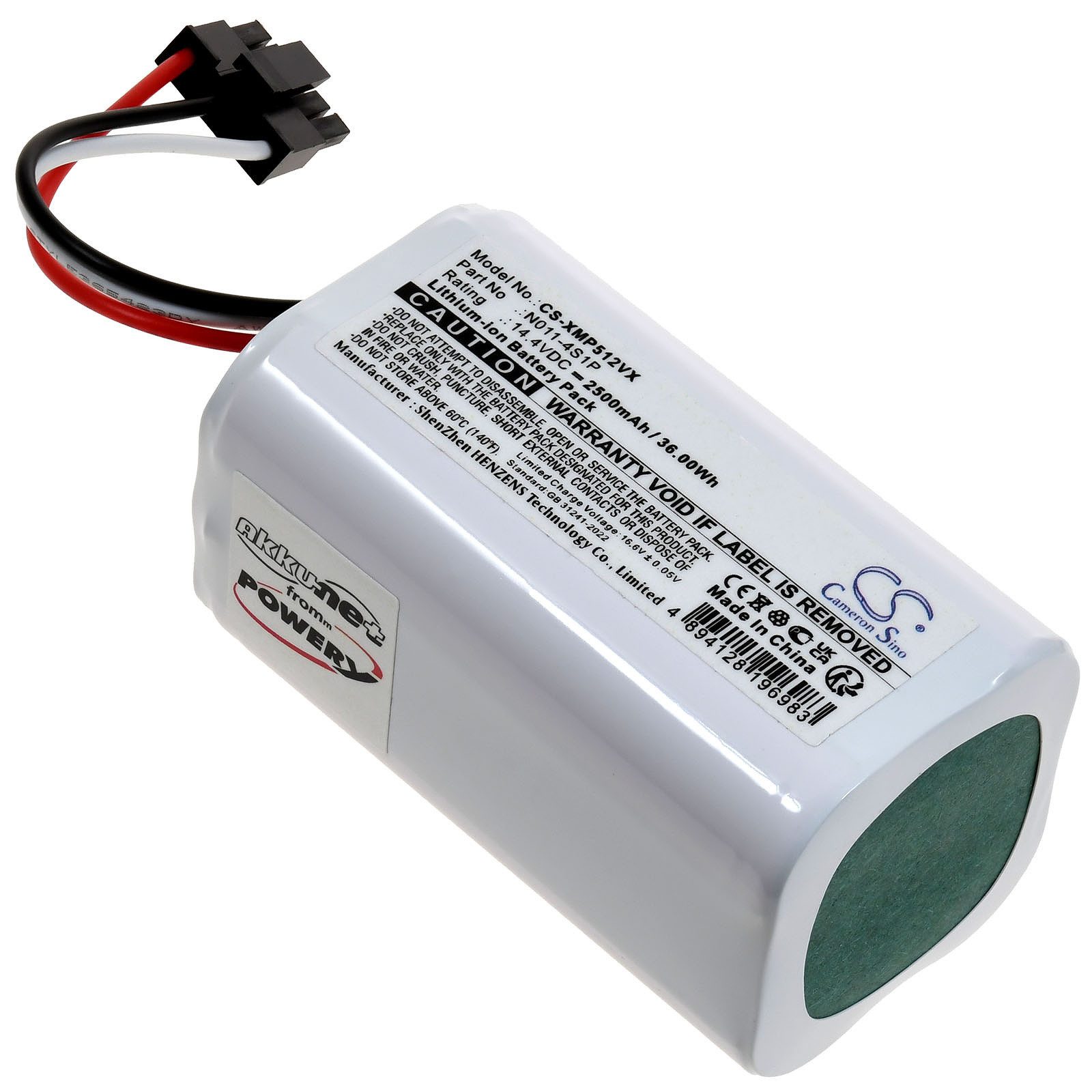 Powery Akku für Xiaomi Typ 260V-4S1P Staubsauger-Akku 2500 mAh (14.4 V)