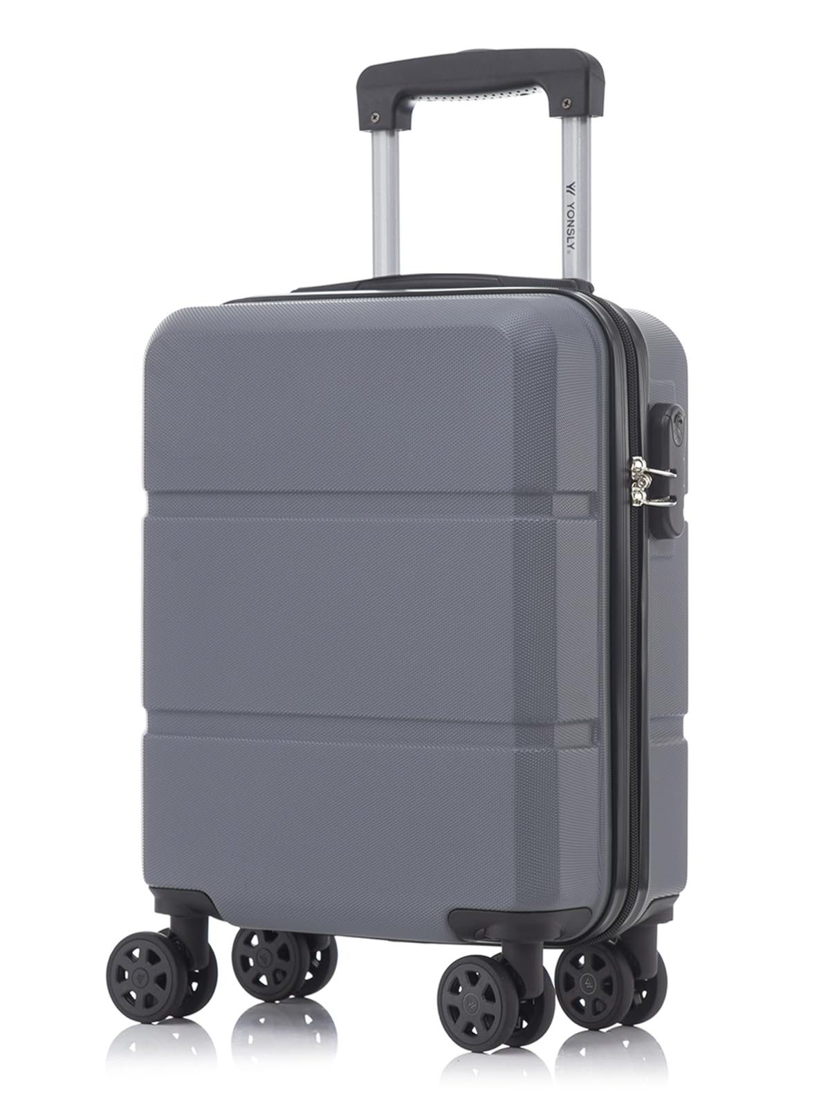 yonsly Hartschalen-Trolley Hartschalen-Koffer Trolley Rollkoffer Zahlenschloss, Handgepäck, 4 Rollen, ABS-Hartschale, robuster Reisekoffer mit Teleskopgriff,46/55/66/76 cm
