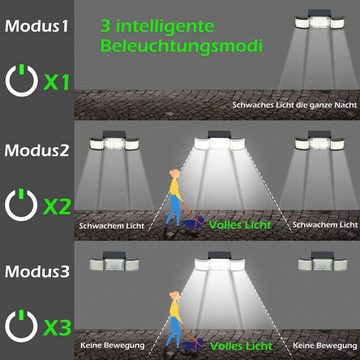 ZMH LED Solarleuchte Solarlampe für Außen mit Bewegungsmelder LED Modern Design, LED fest integriert