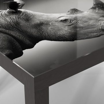 DEQORI Couchtisch 'Nashorn im Profil', Glas Beistelltisch Glastisch modern
