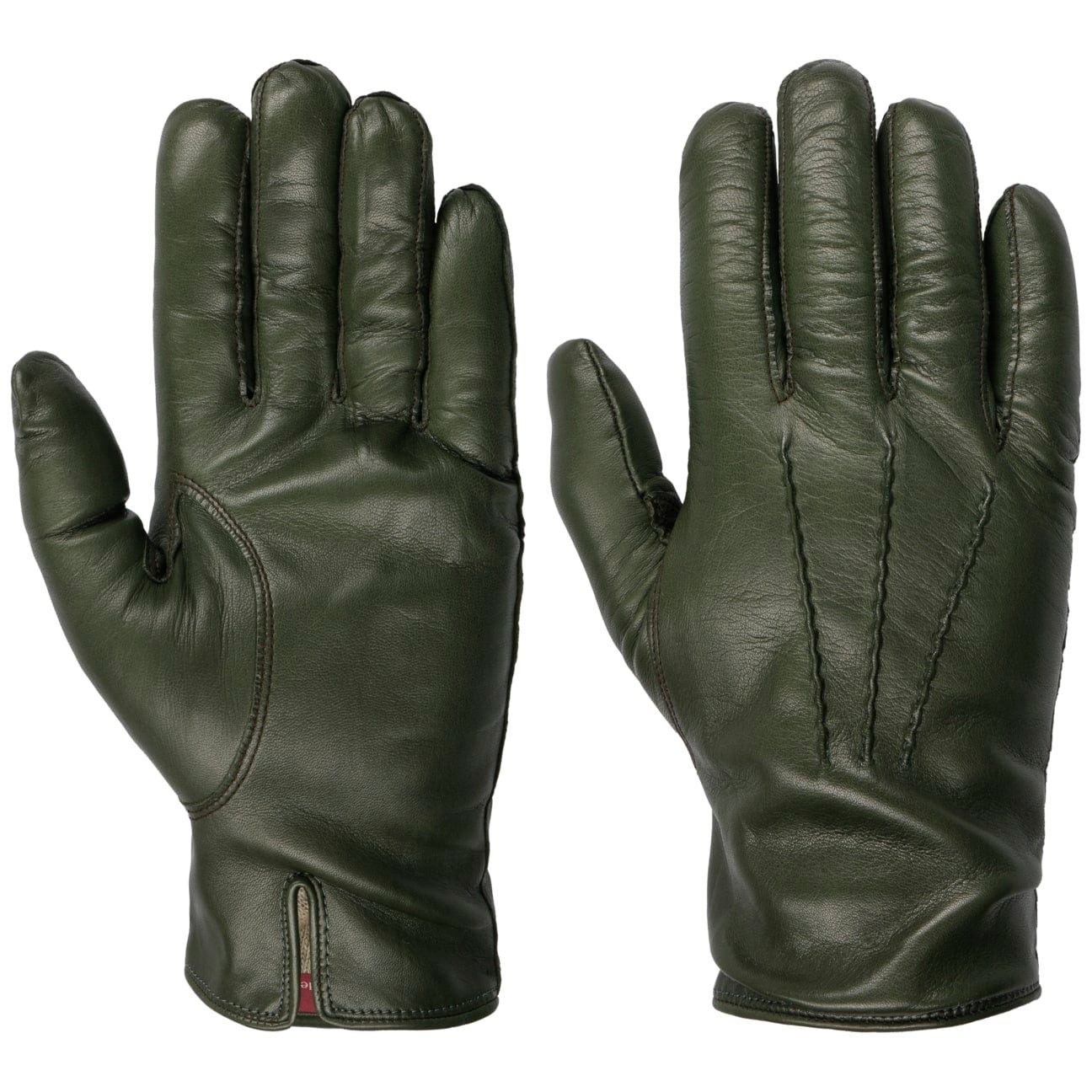 Caridei Lederhandschuhe (1-St) Fingerhandschuhe mit Futter, Made in Italy