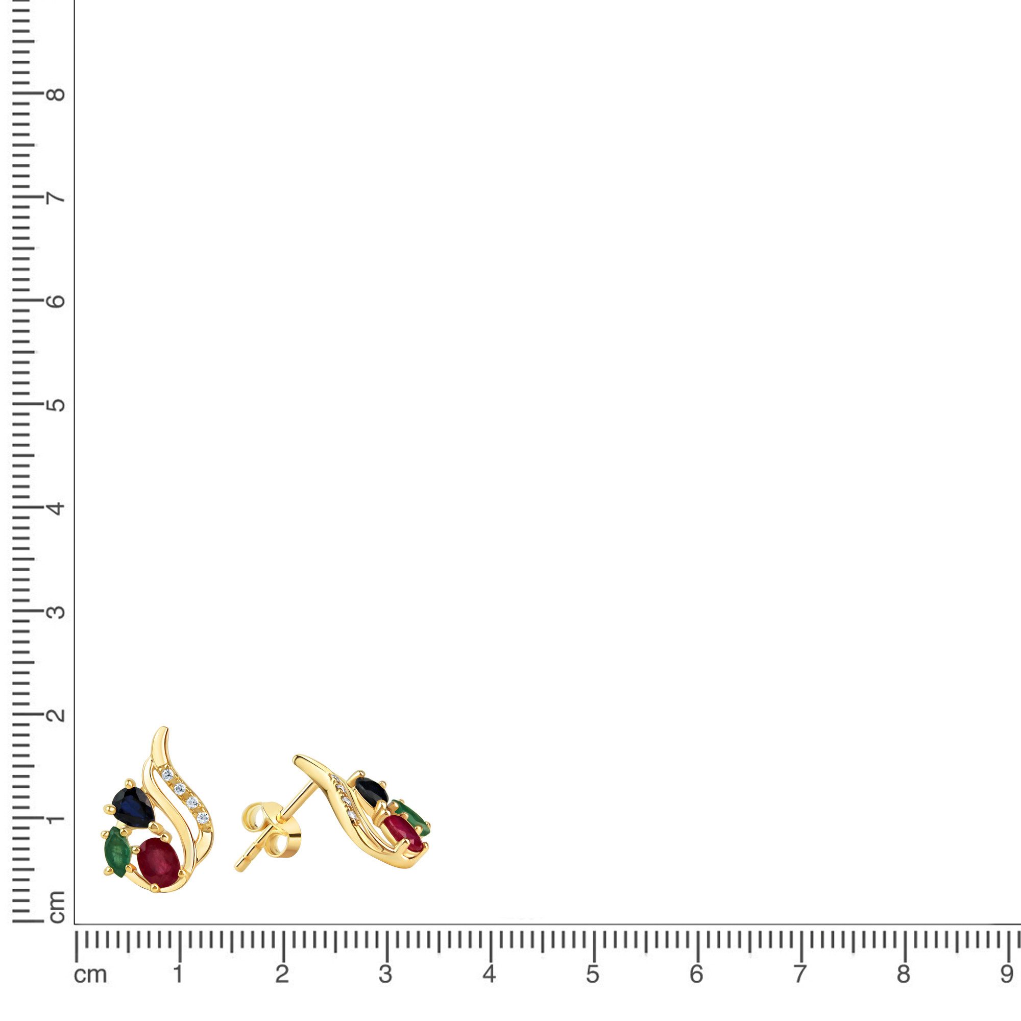 Vivance Paar Ohrstecker 375/- Gelbgold Zirkonia,Rubin,Safir,Smaragd günstig online kaufen