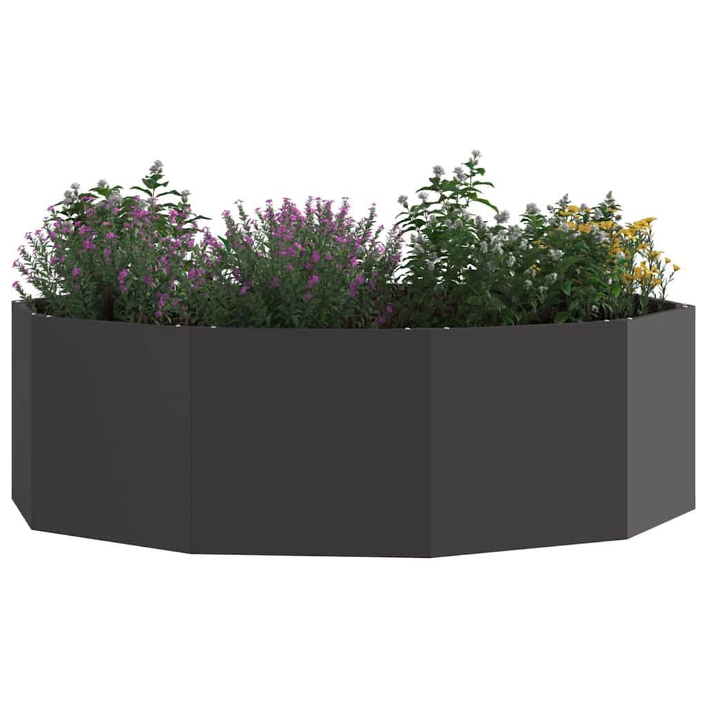 vidaXL Blumentopf Pflanzkübel Schwarz 120 x 120 x 35 cm Stahl (1 St)